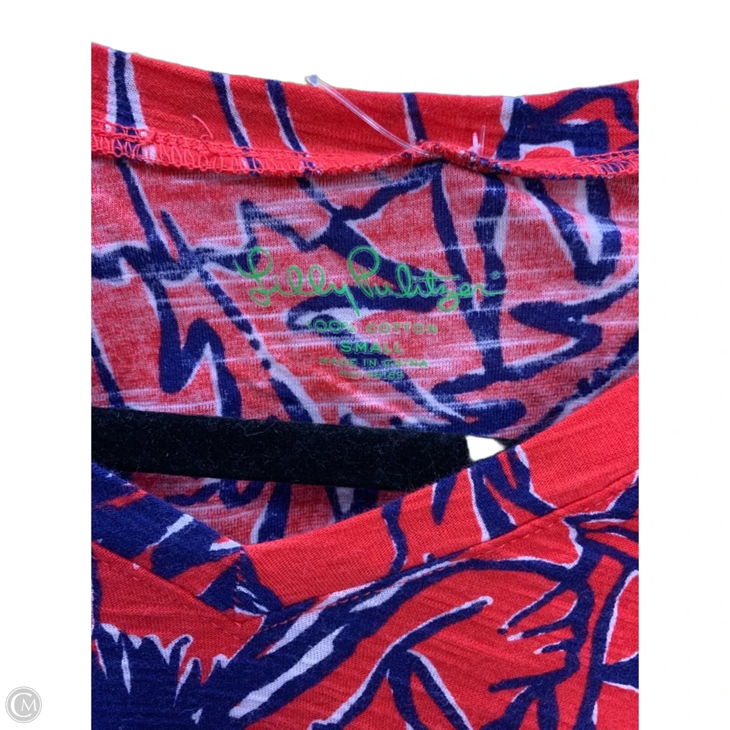 Top Short Sleeve Designer By Lilly Pulitzer In Red, Size: S