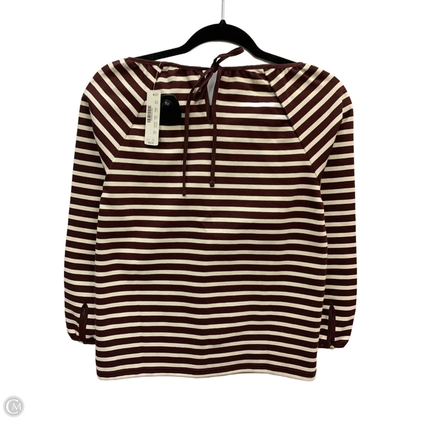 Top Long Sleeve By J. Crew In Brown & Cream, Size: Xxs