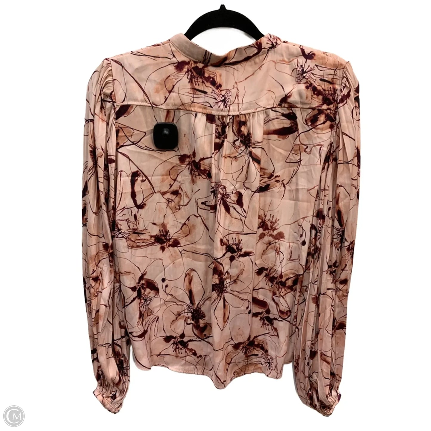 Blouse Long Sleeve By Anthropologie In Pink & Purple, Size: M