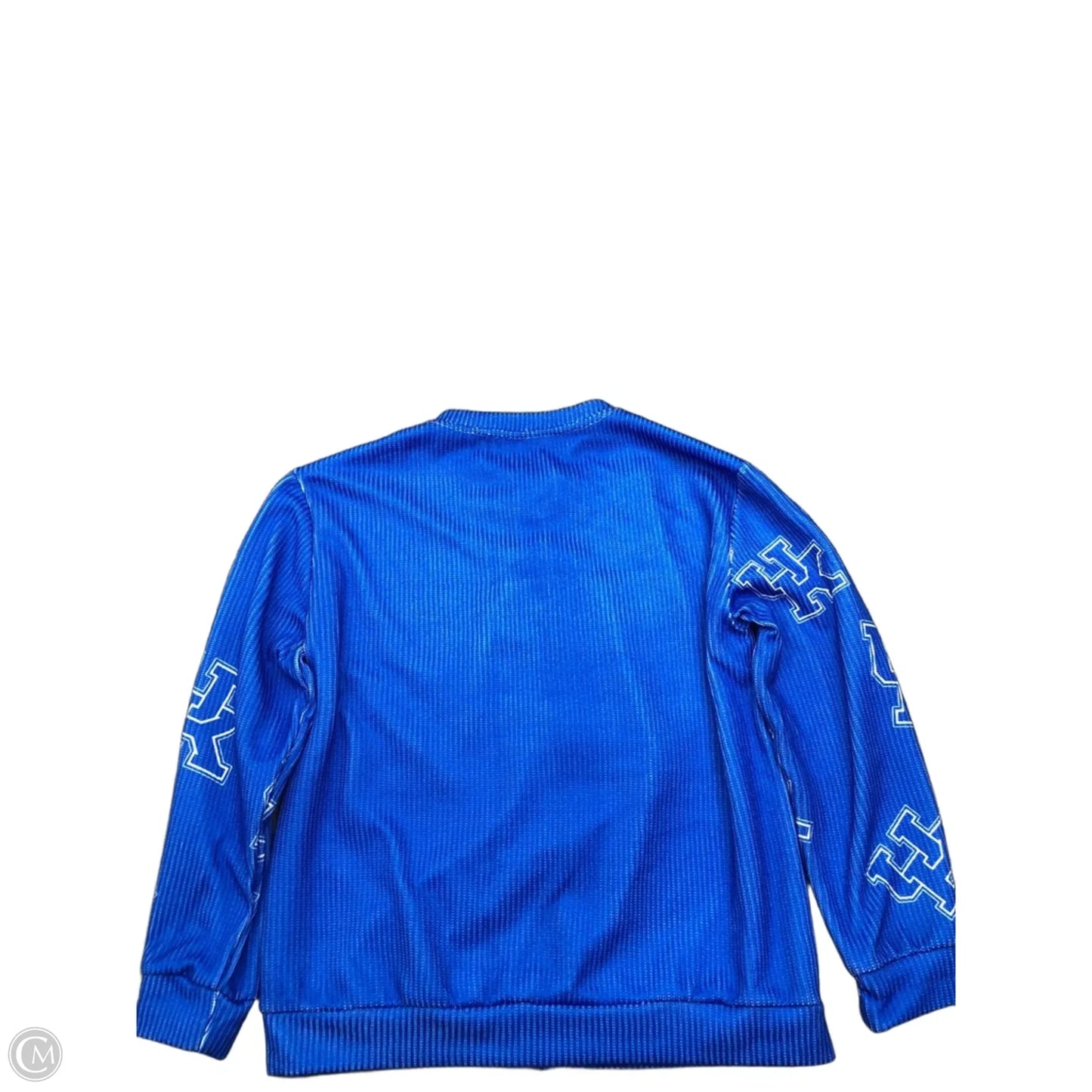 Sweater Cardigan By Clothes Mentor In Blue & White, Size: Xl