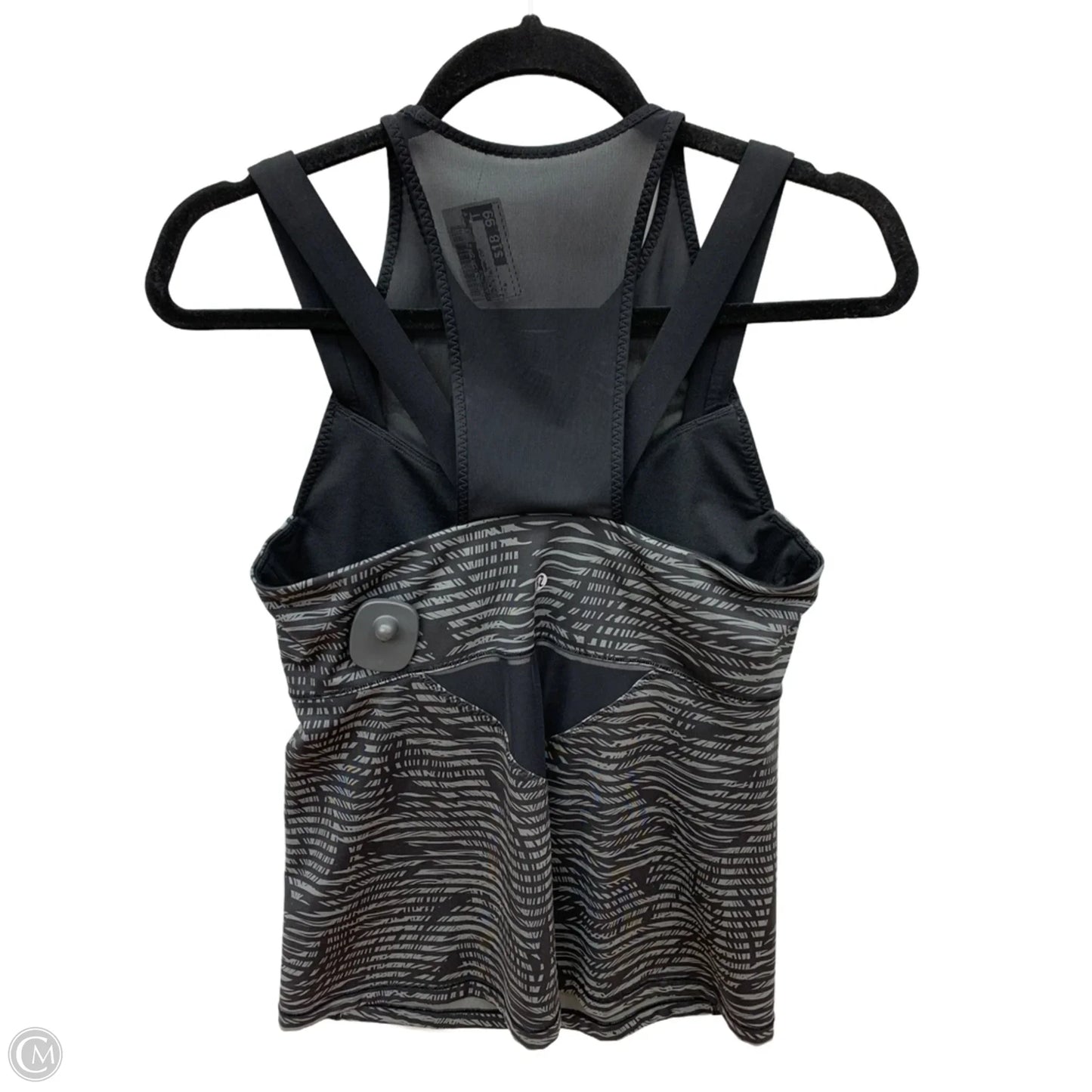 Athletic Tank Top By Lululemon In Black & Grey, Size: 8