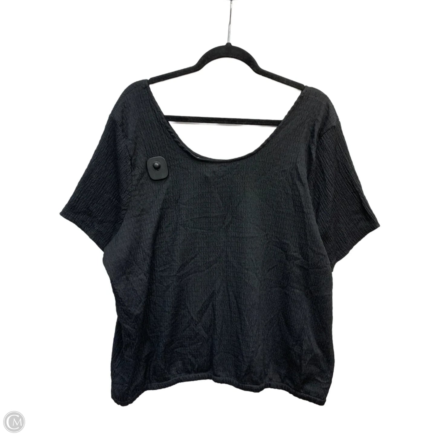 Top Short Sleeve By Bar Iii In Black, Size: 3x