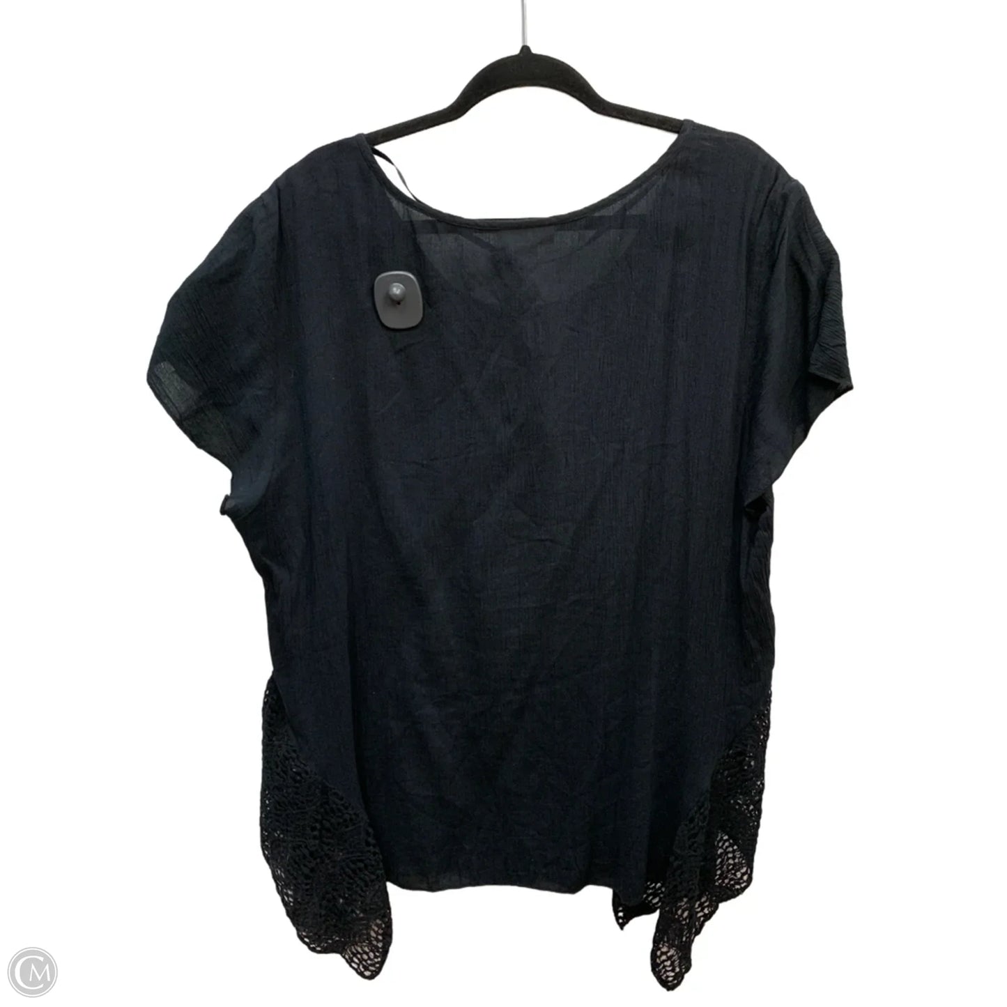 Top Short Sleeve By Style And Company In Black, Size: Xxl