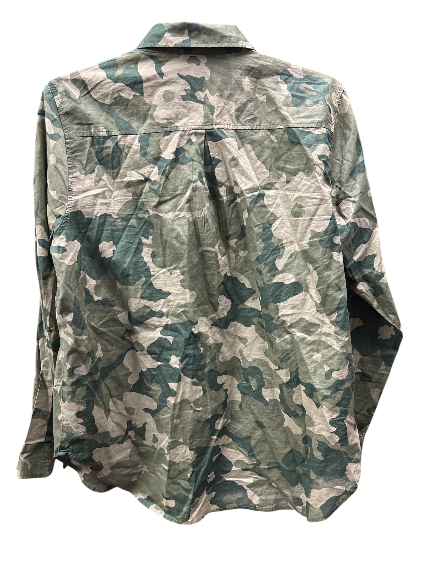 Blouse Long Sleeve By Old Navy In Camouflage Print, Size: L