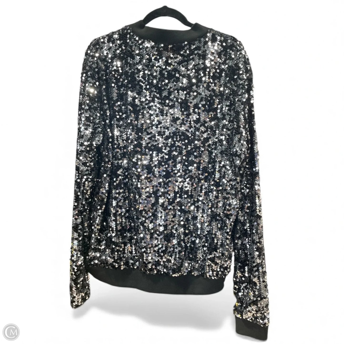 Jacket Other By Clothes Mentor In Black & Silver, Size: 2x