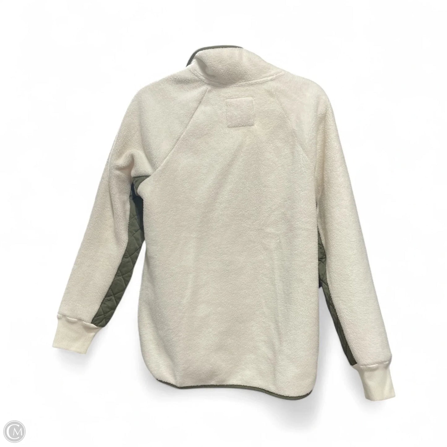Jacket Fleece By Abercrombie And Fitch In Cream & Green, Size: M