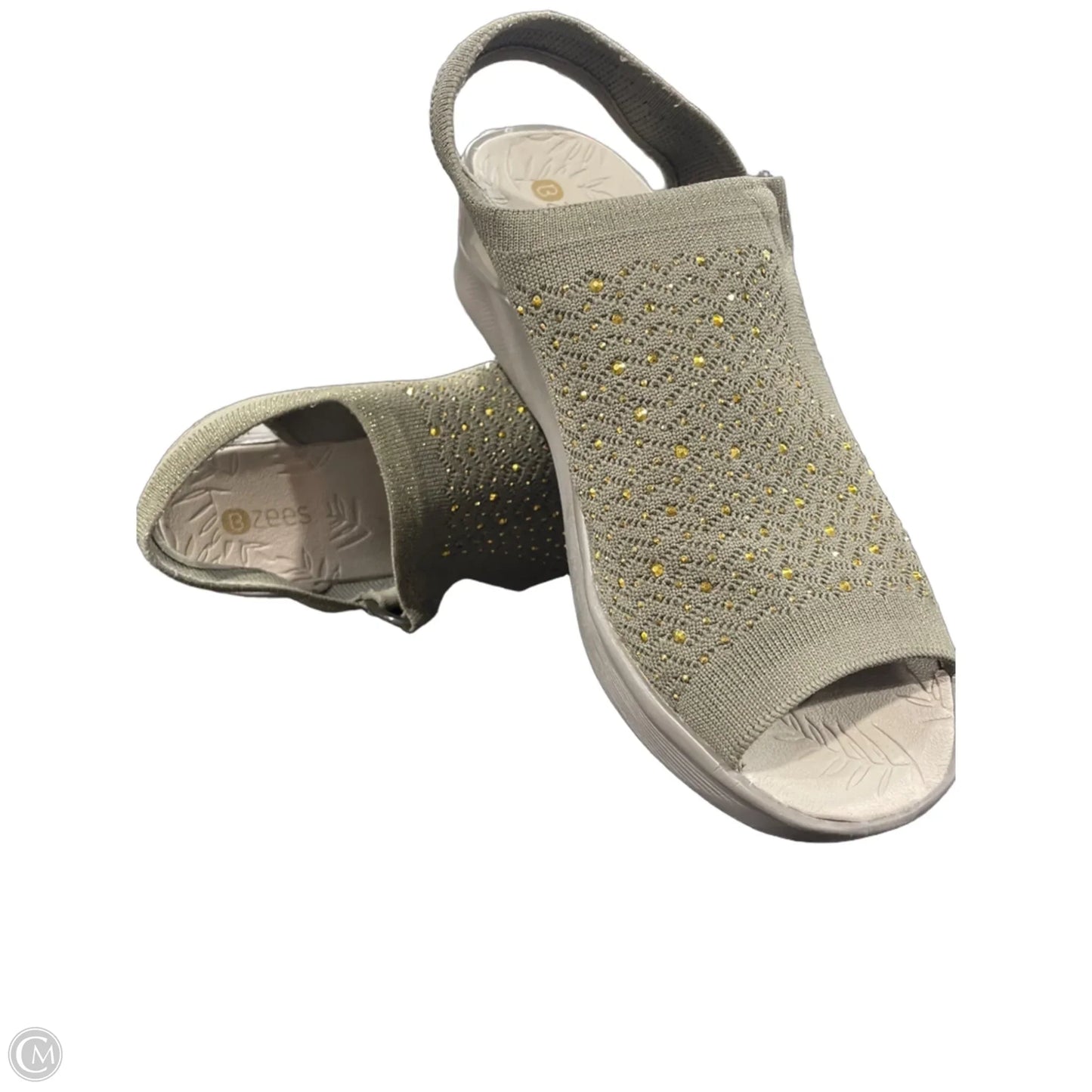 Sandals Heels Platform By Bzees In Green, Size: 10