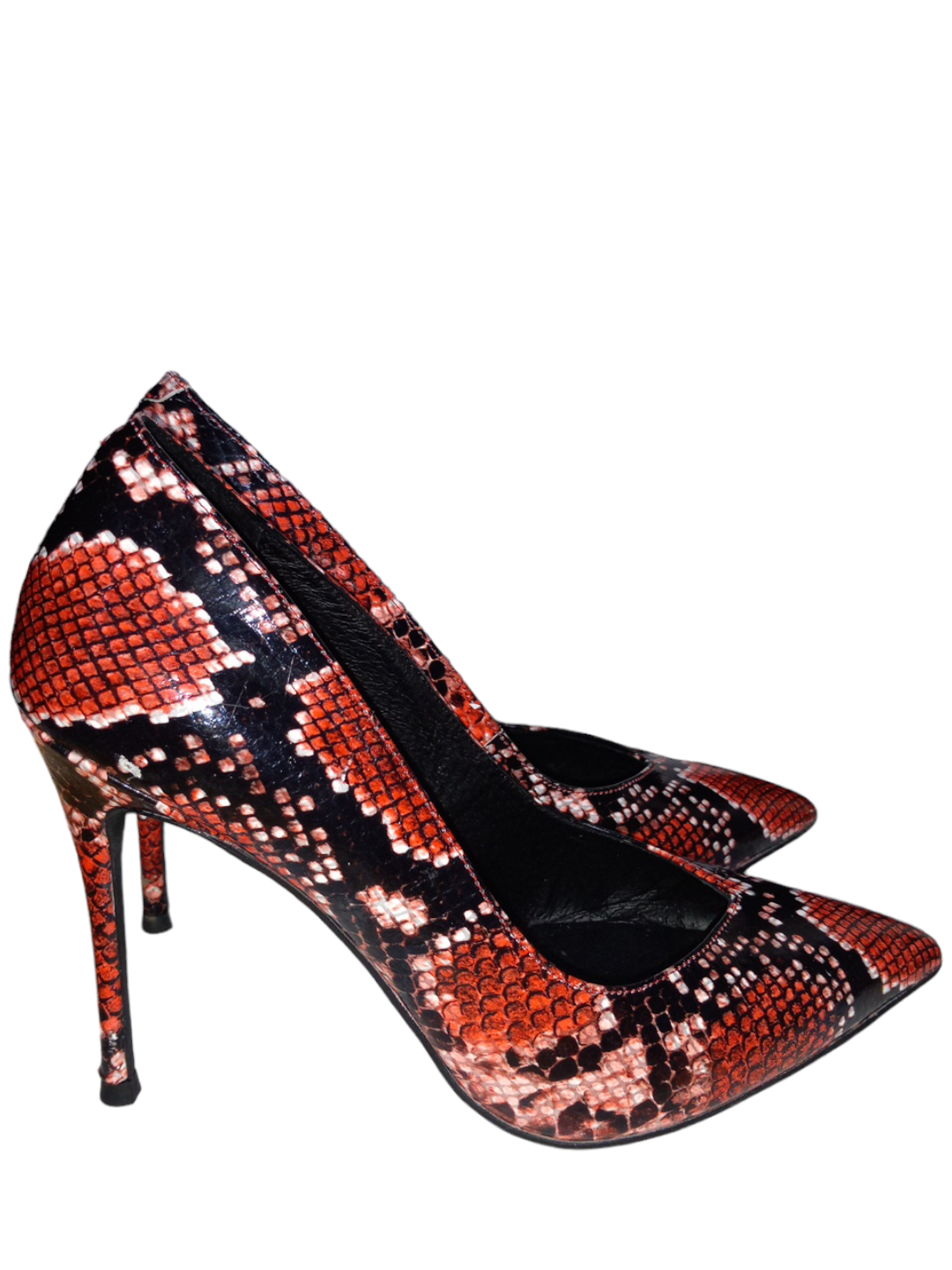 Snakeskin Print Shoes Heels Stiletto Jeffery Campbell, Size 7.5
