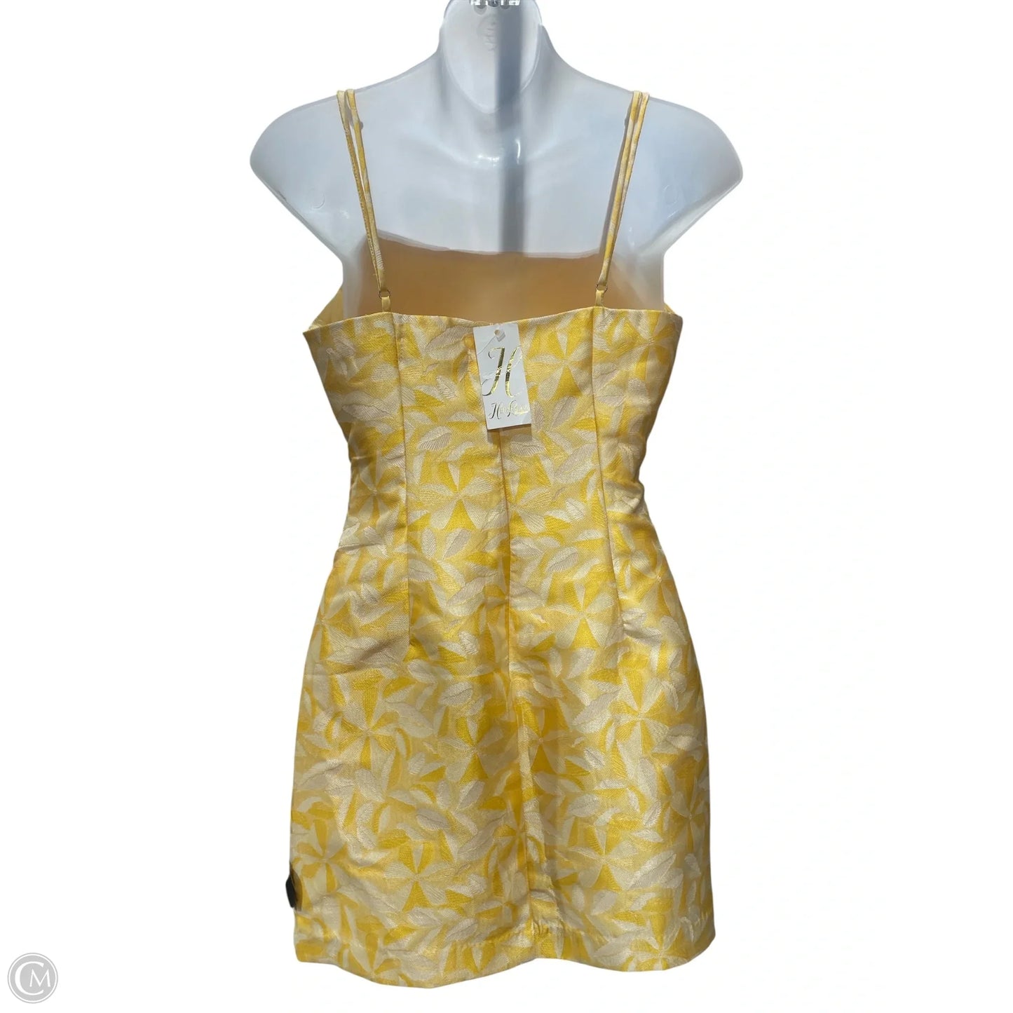 Dress Party Midi By Clothes Mentor In White & Yellow, Size: S