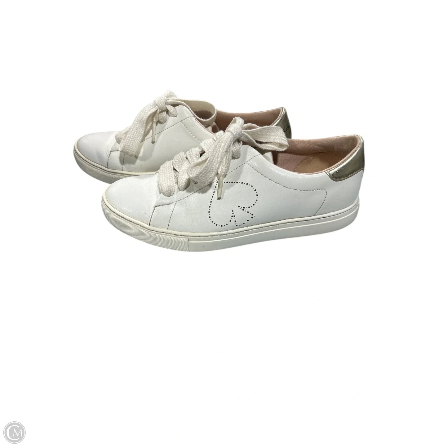 Shoes Designer By Kate Spade In Gold & White, Size: 6.5