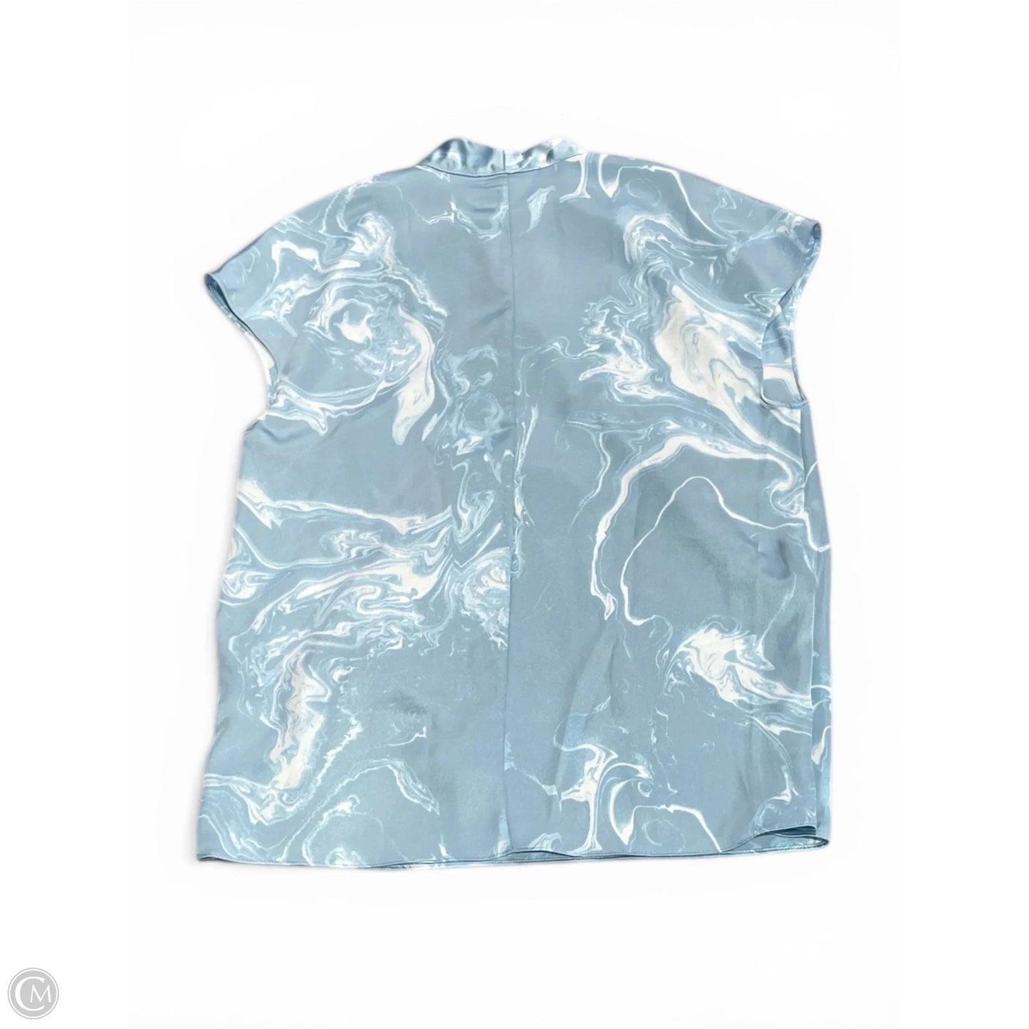 Blouse Sleeveless By Alfani In Blue & White, Size: S