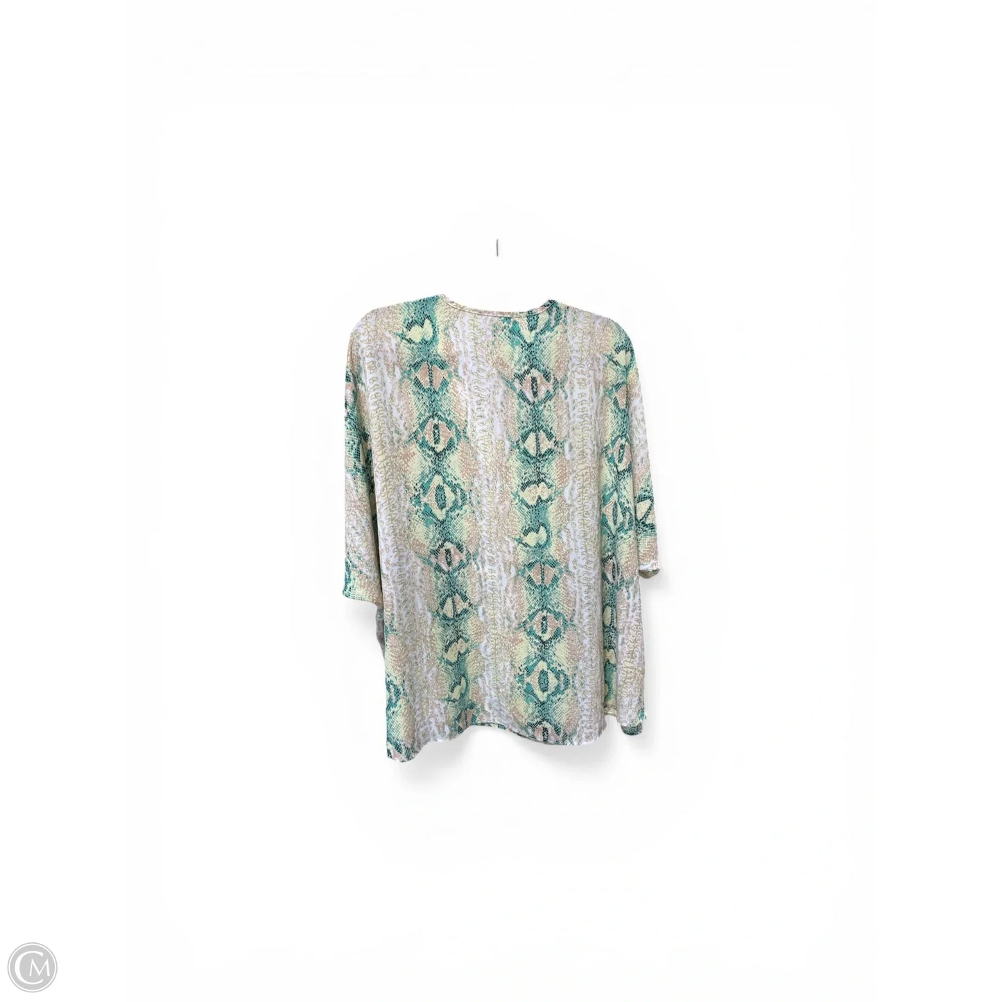 Blouse Short Sleeve By Adrienne In Snakeskin Print, Size: S