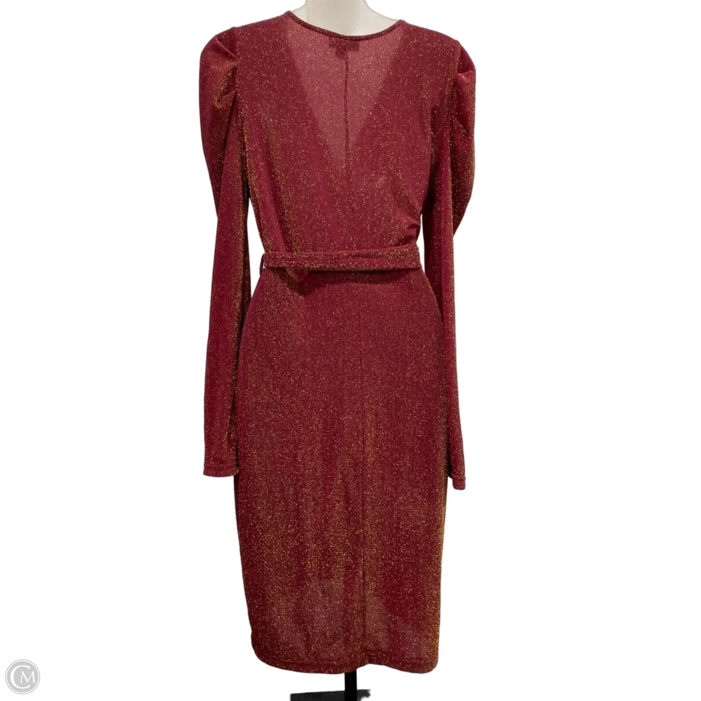 Dress Party Short By Clothes Mentor In Gold & Red, Size: L