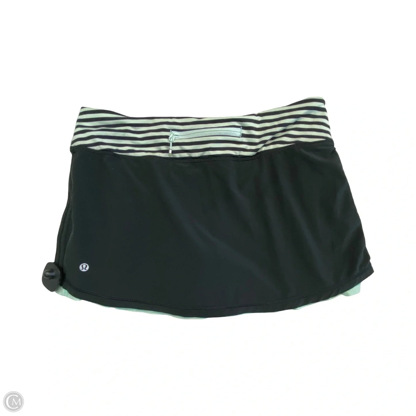 Athletic Skirt By Lululemon In Black & Green, Size: 8