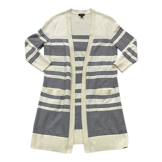 Sweater Cardigan By Talbots In Black & Cream, Size: S