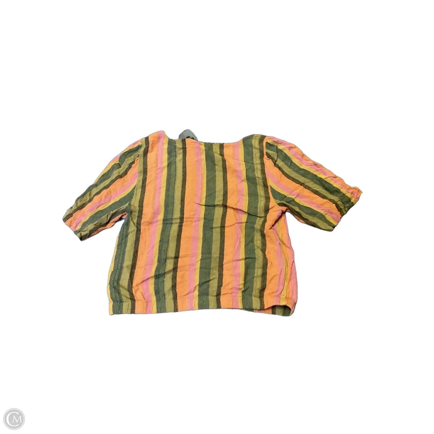 Top Short Sleeve By American Eagle In Striped Pattern, Size: M