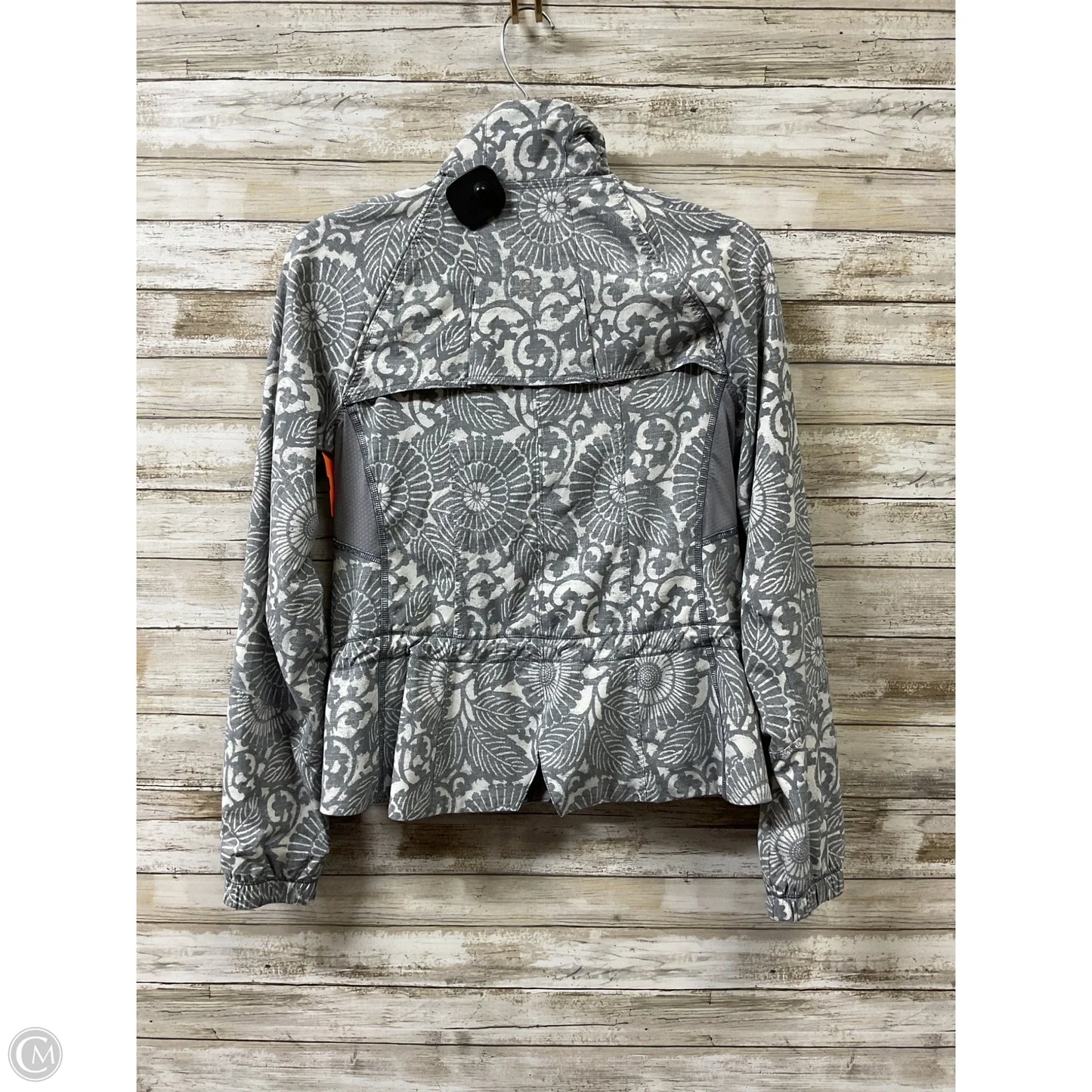 Athletic Jacket By Lululemon In Grey & White, Size: M