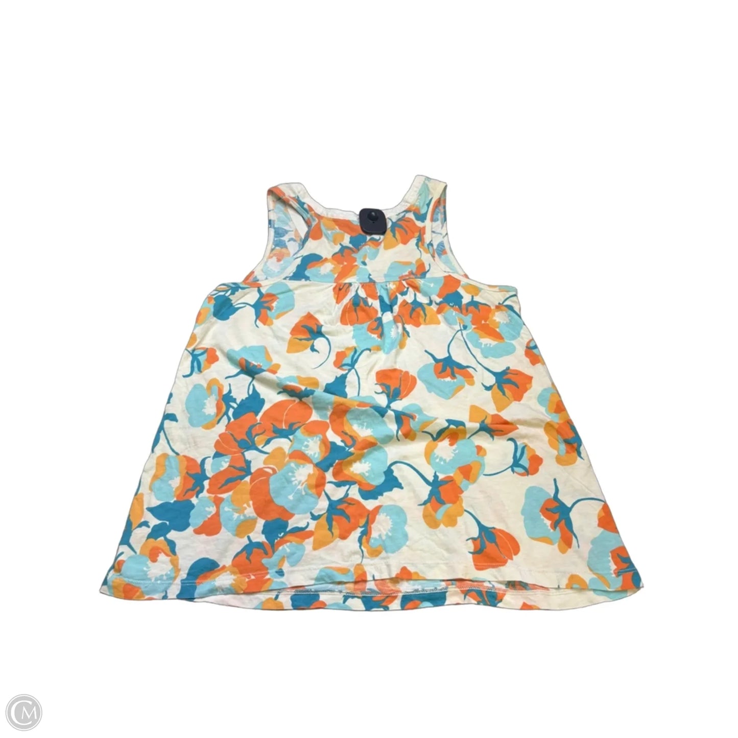 Top Sleeveless By Little Yellow Button In Blue & Orange, Size: S