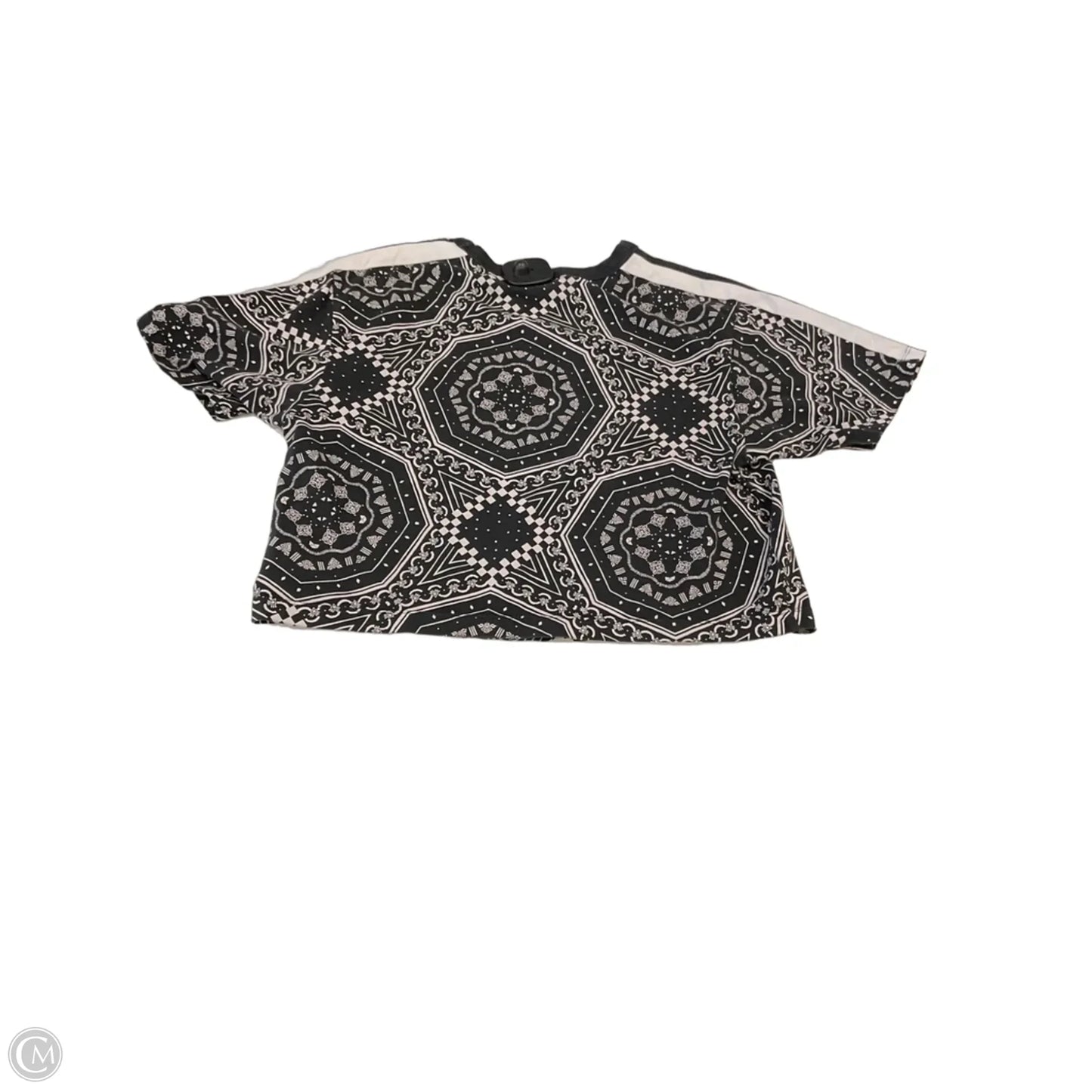 Athletic Top Short Sleeve By Adidas In Black & Grey, Size: S