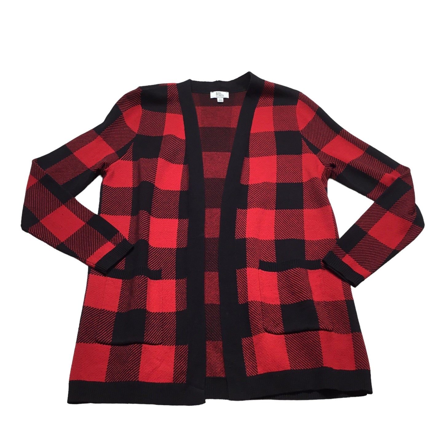 Cardigan By Kim Rogers In Black & Red, Size: Petite M
