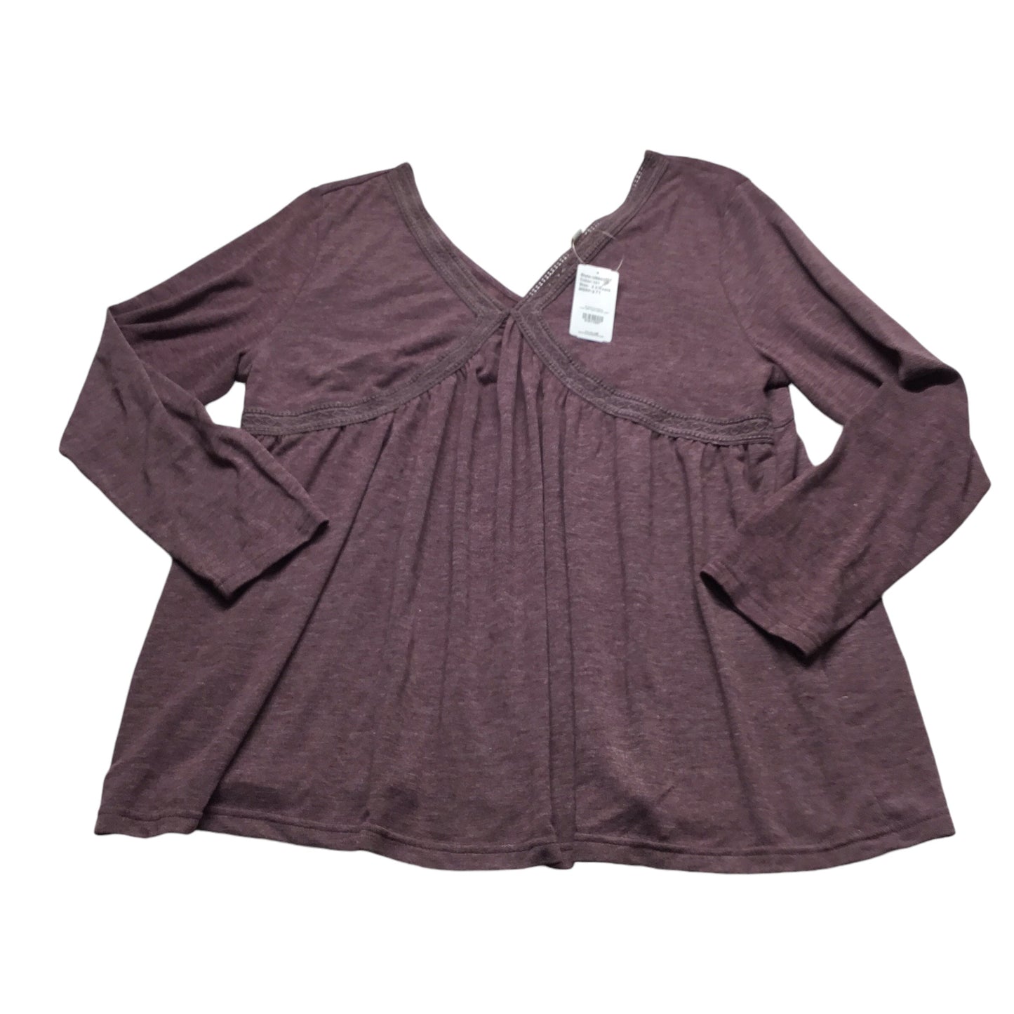 Top Long Sleeve By Suzanne Betro In Purple, Size: 2x