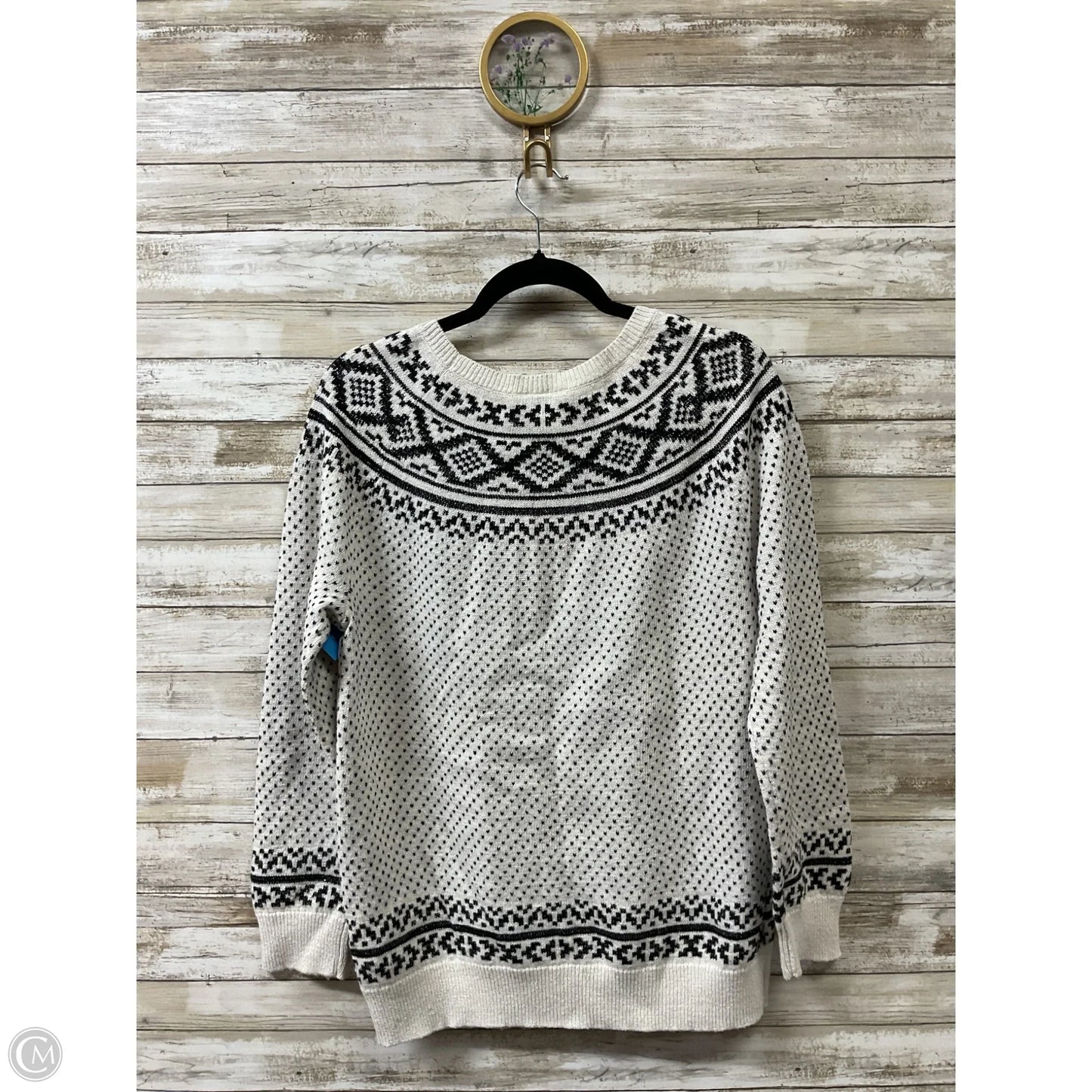 Sweater By Loft In Black & White, Size: L