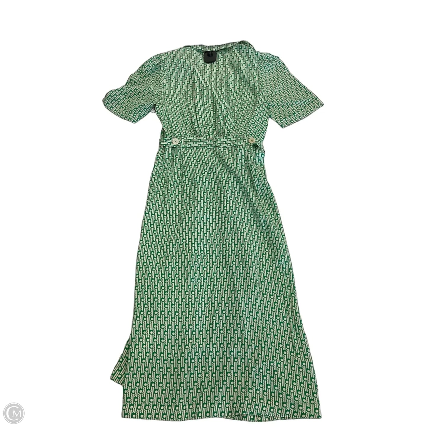 Dress Casual Midi By Lk Bennett In Green & Tan, Size: 2