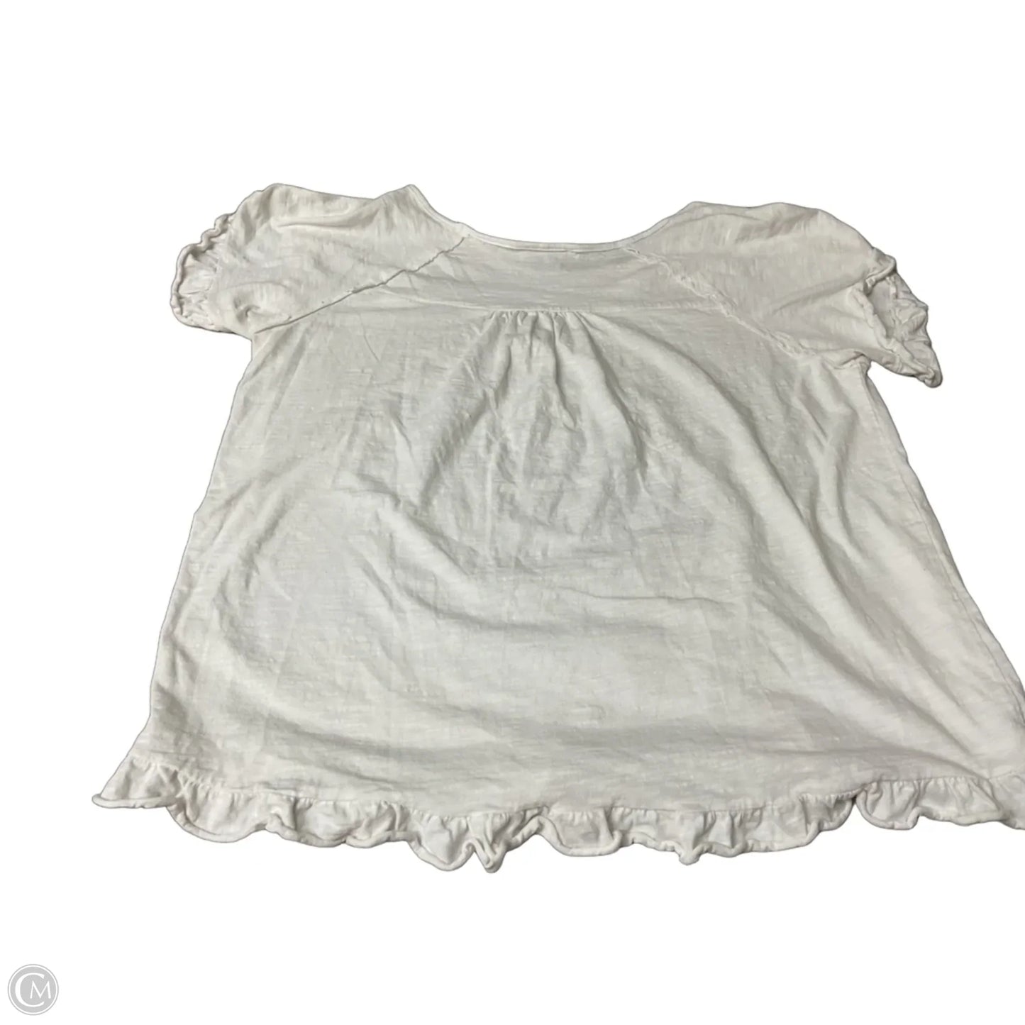 Top Short Sleeve By Charlotte Avery In White, Size: L
