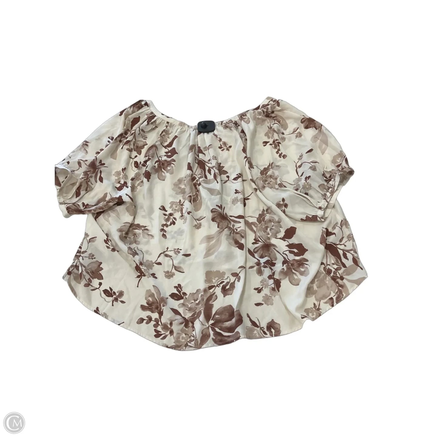 Blouse Short Sleeve By Abercrombie And Fitch In Brown & Tan, Size: L