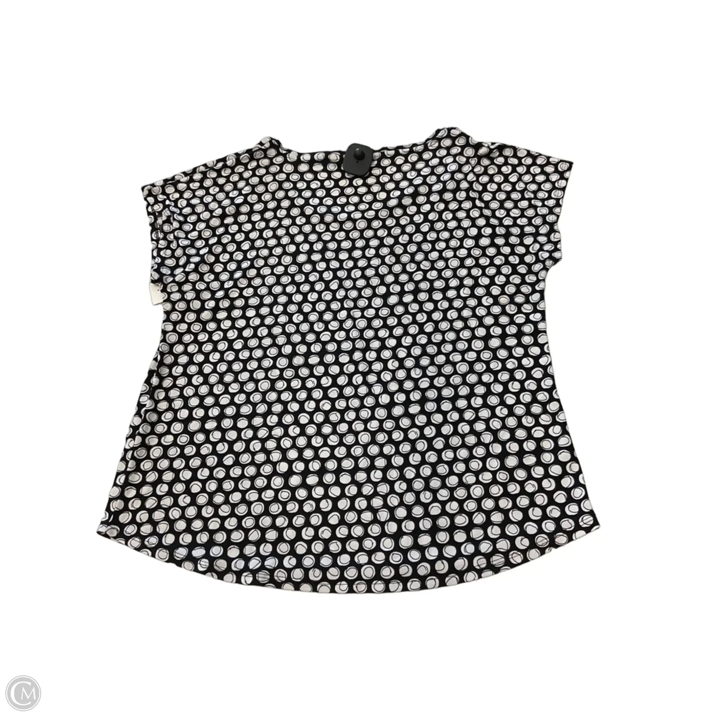 Top Short Sleeve By Chicos In Black & White, Size: L