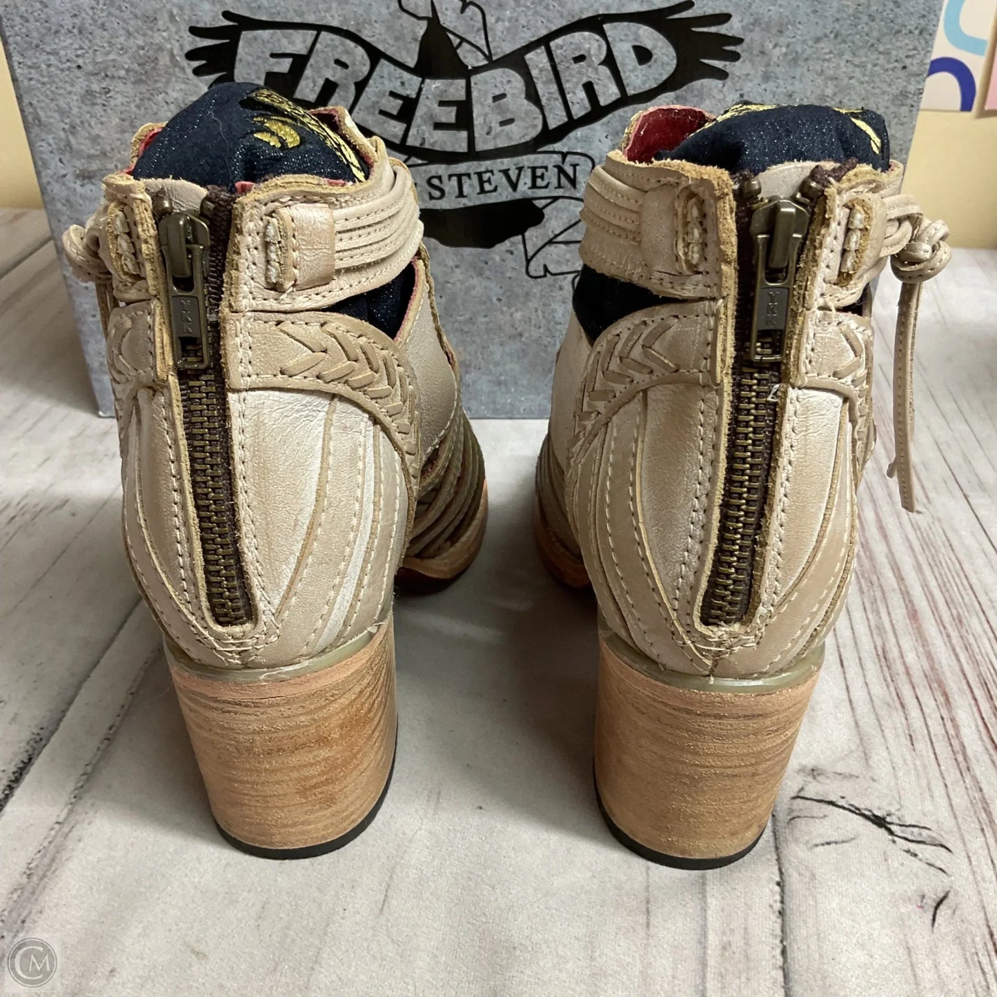 Sandals Heels Block By Freebird In Tan, Size: 7