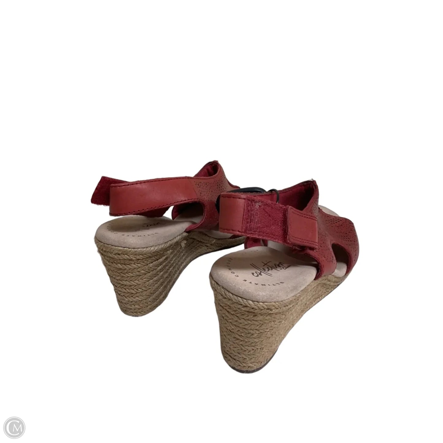 Shoes Heels Wedge By Clarks In Red, Size: 8