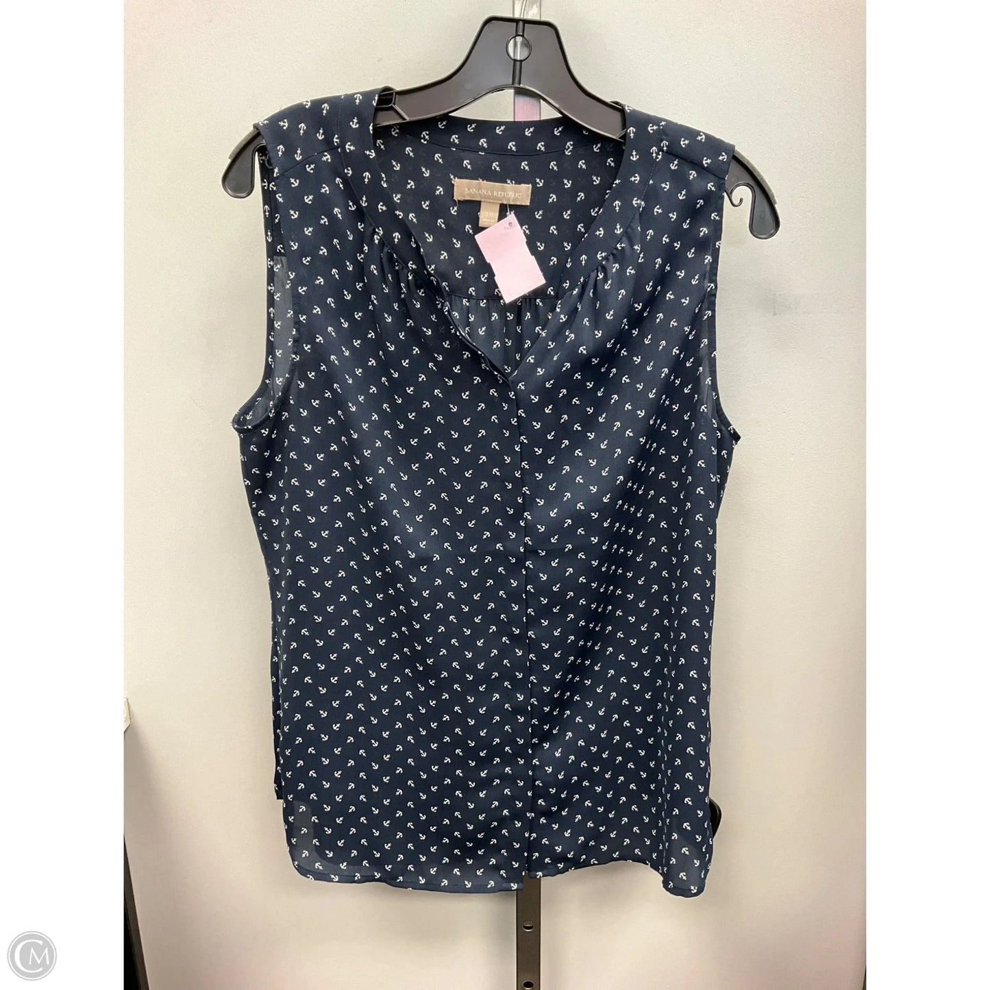 Top Sleeveless Basic By Banana Republic In Blue & White, Size: 10