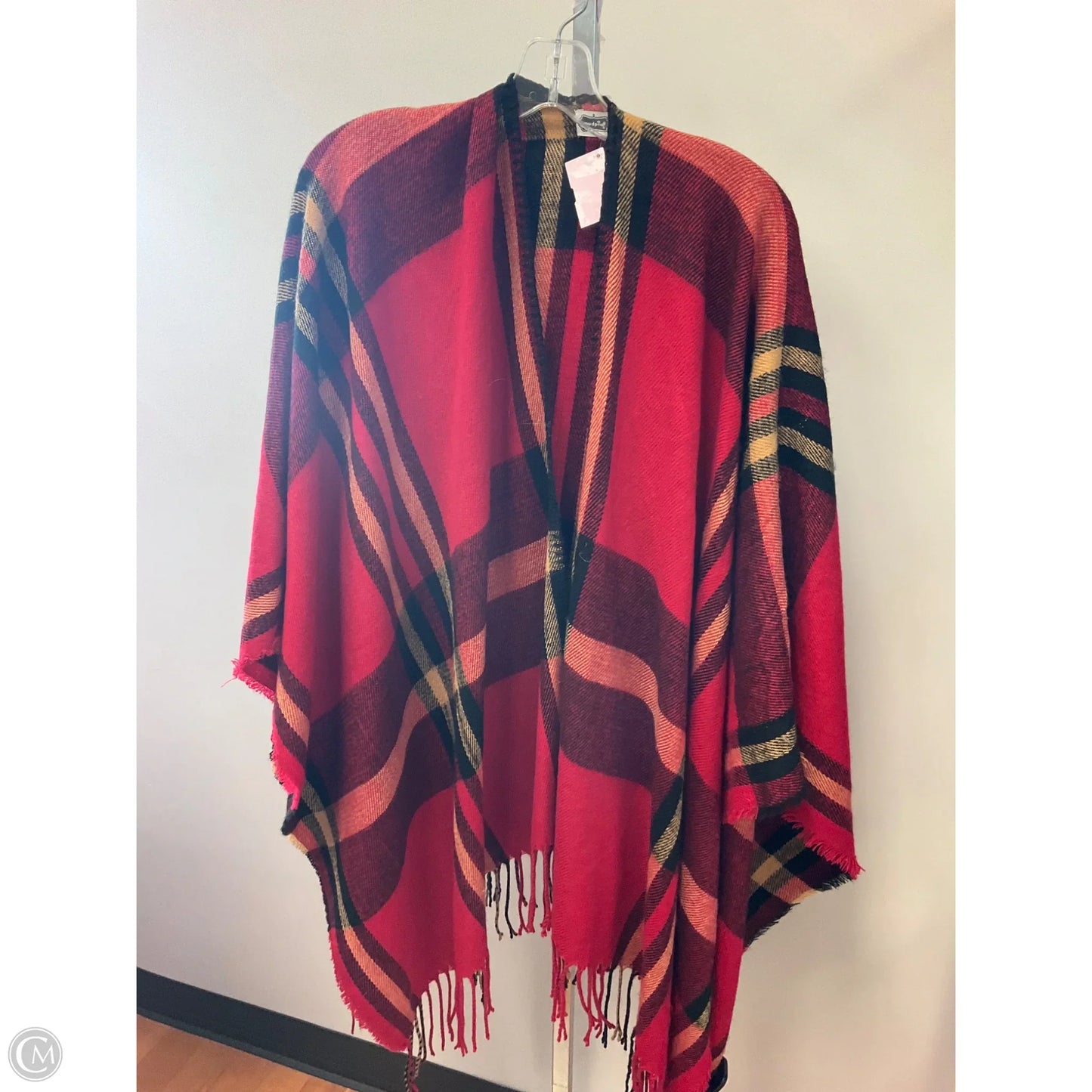 Poncho By Mudpie In Plaid Pattern, Size: Osfm