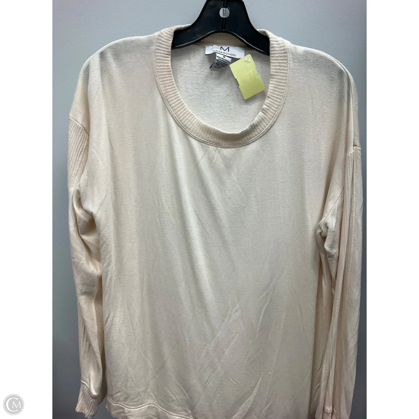 Top Long Sleeve By Magaschoni In Cream, Size: M