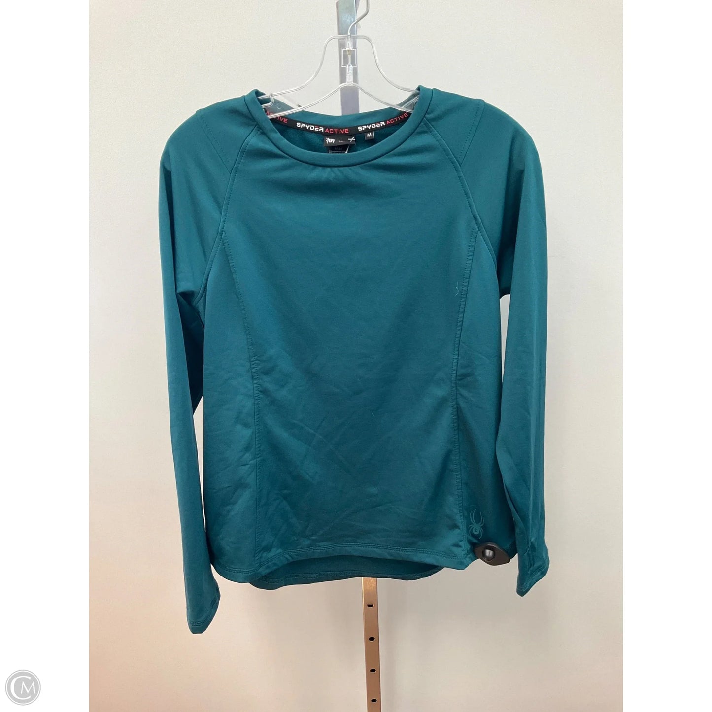 Athletic Top Long Sleeve Collar By Spyder In Green, Size: M
