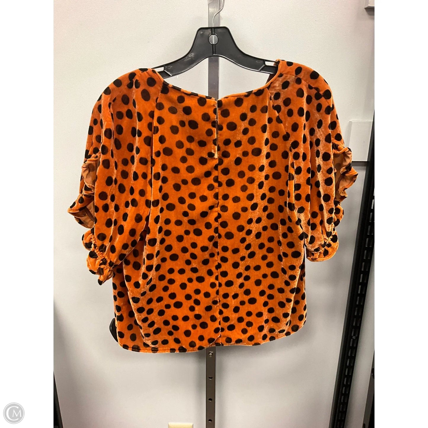 Top Short Sleeve By Madewell In Polkadot Pattern, Size: M