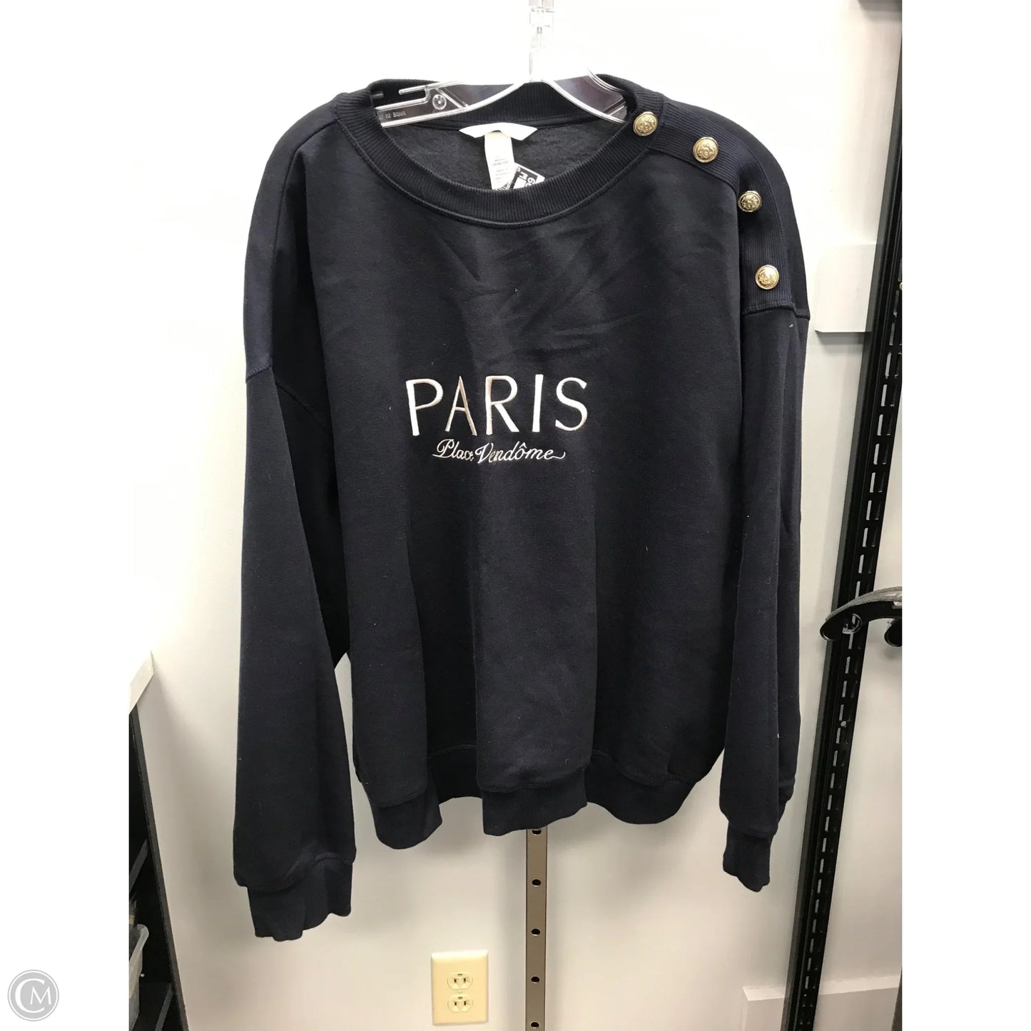 Top Long Sleeve By H&m In Navy, Size: Xxl