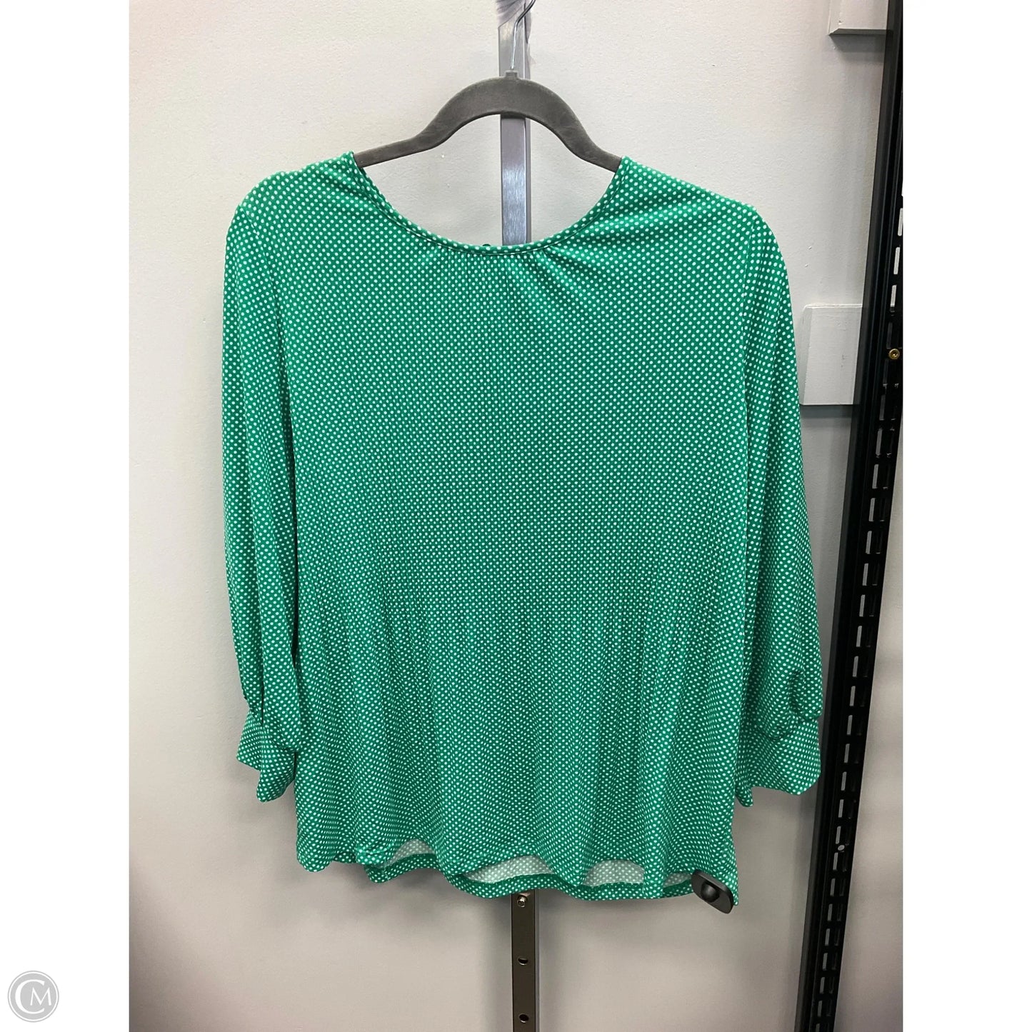 Top Long Sleeve By Adrianna Papell In Polkadot Pattern, Size: L