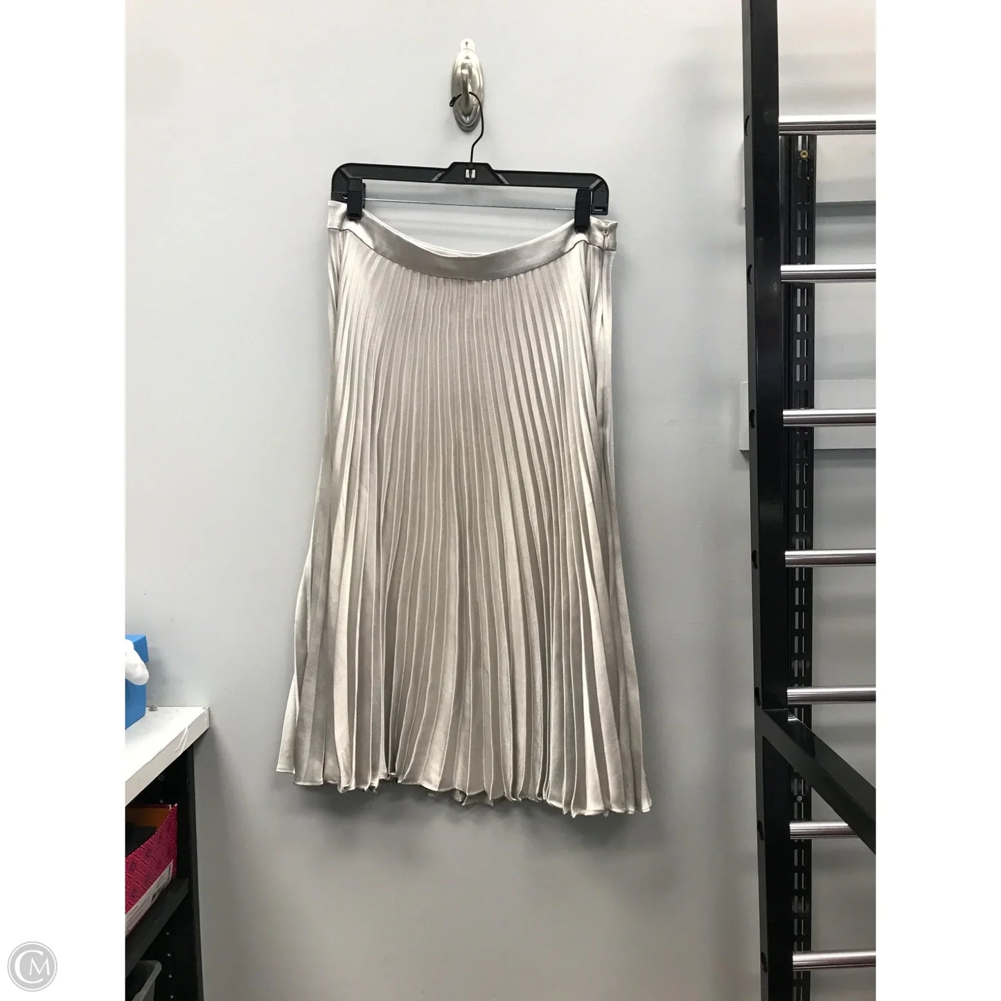 Skirt Midi By Reiss In Silver, Size: 10