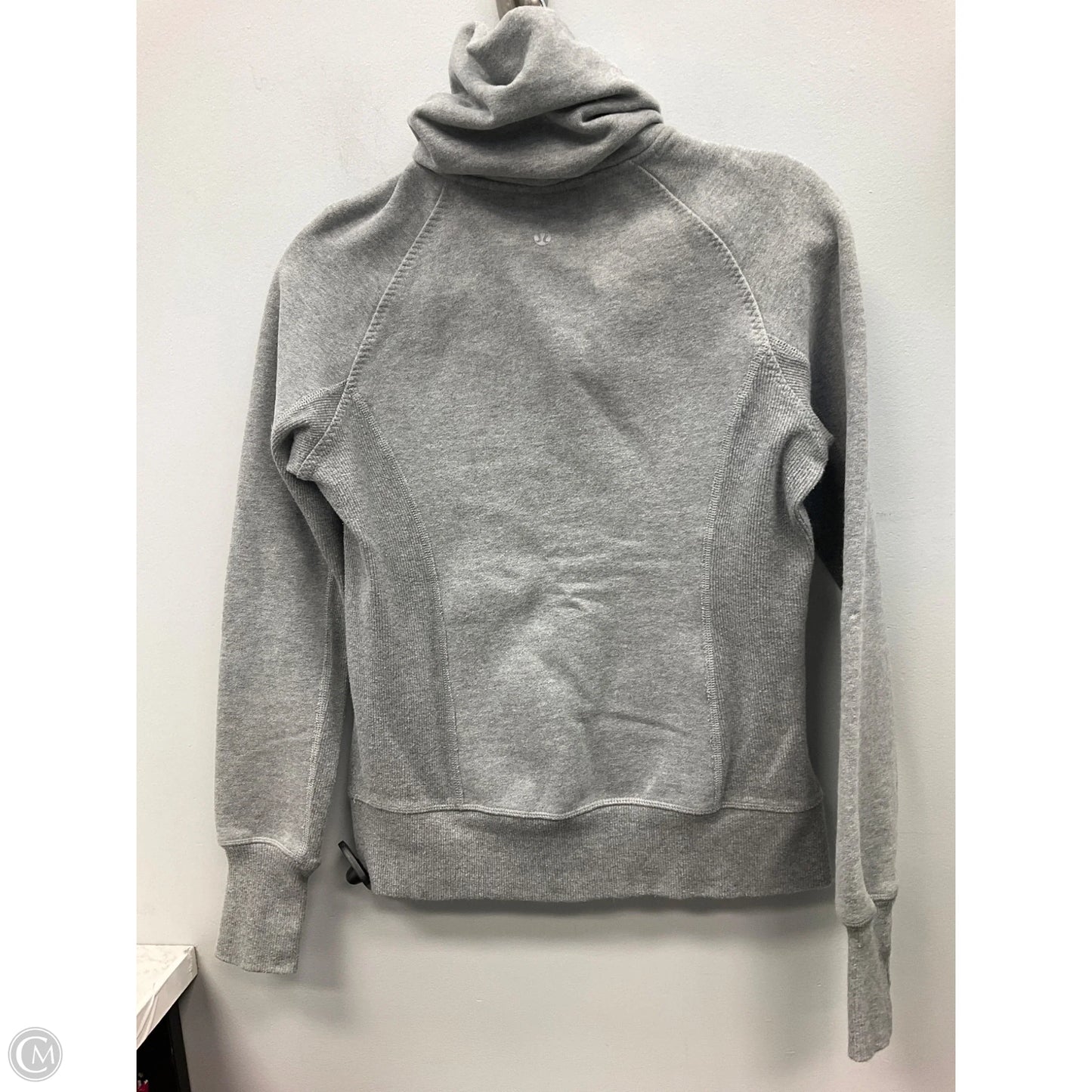 Athletic Sweatshirt Hoodie By Lululemon In Grey, Size: 6