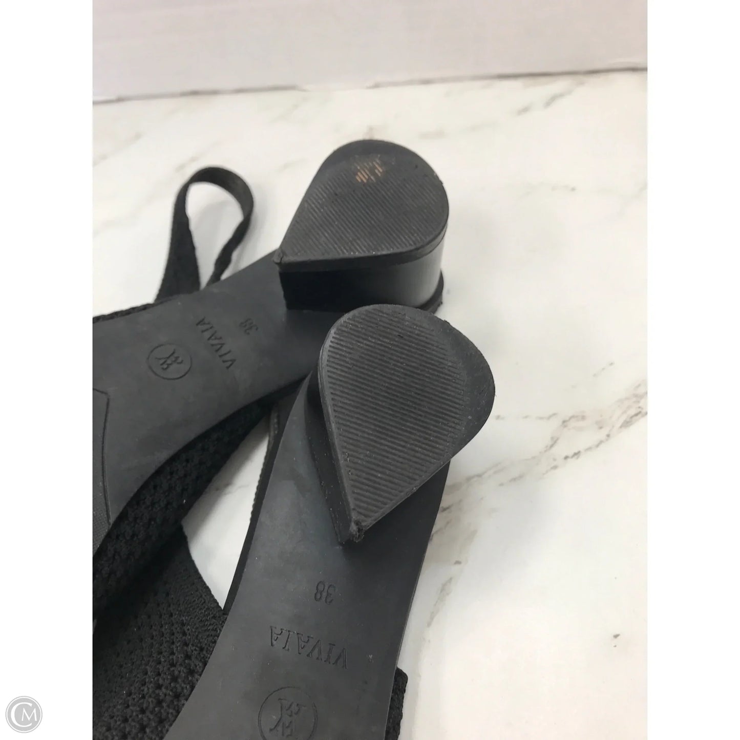 Sandals Heels Block By Vivaia In Black, Size: 8