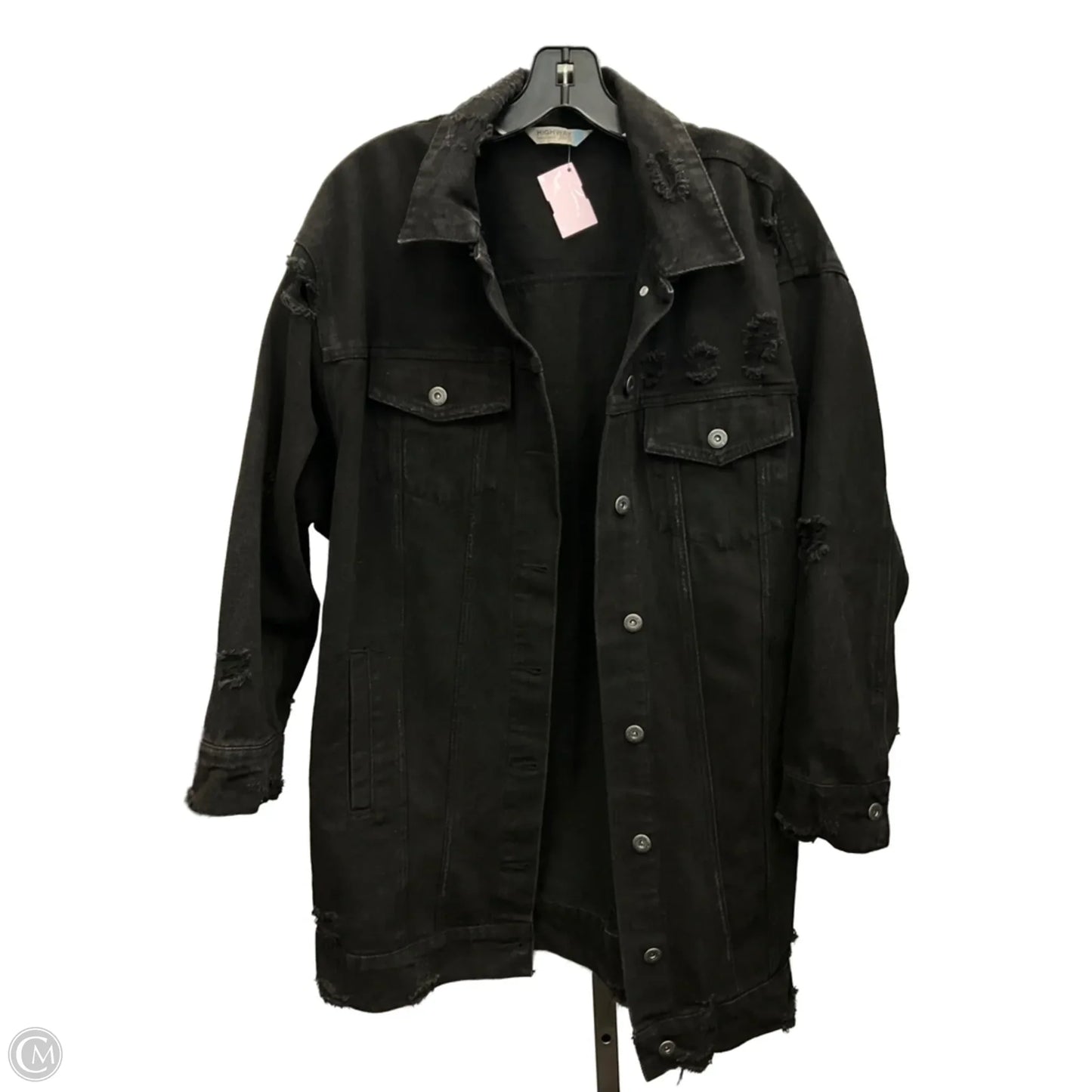 Jacket Denim By Highway In Black Denim, Size: L