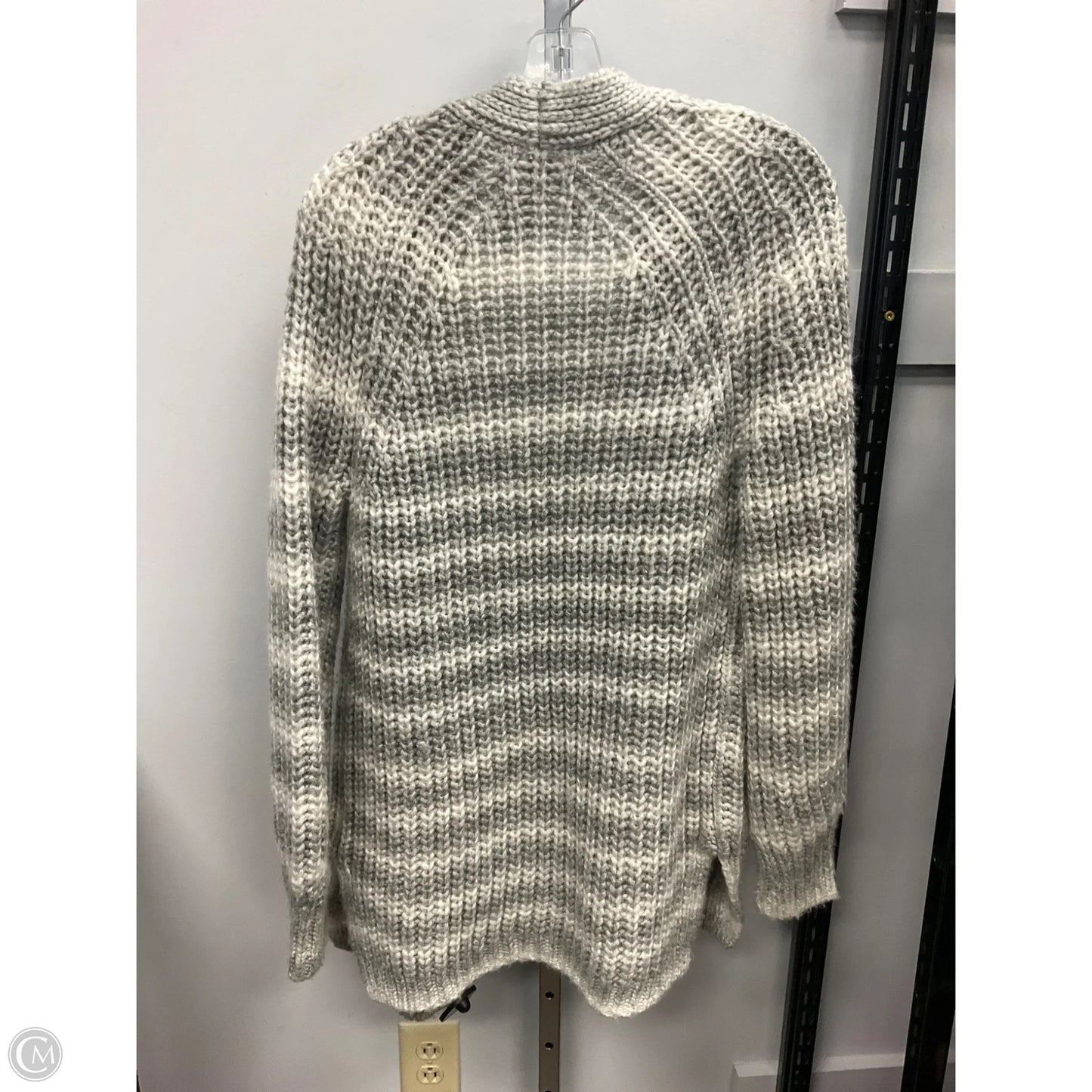 Sweater Cardigan By Loft In Grey, Size: S