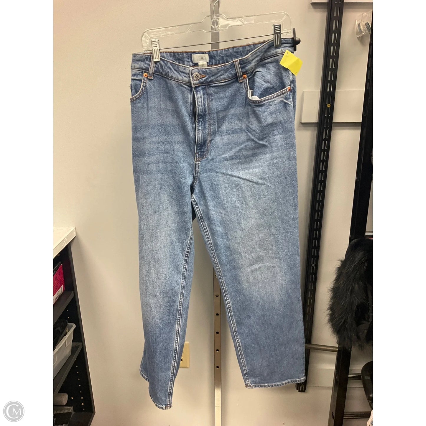 Jeans Straight By H&m In Blue Denim, Size: 18