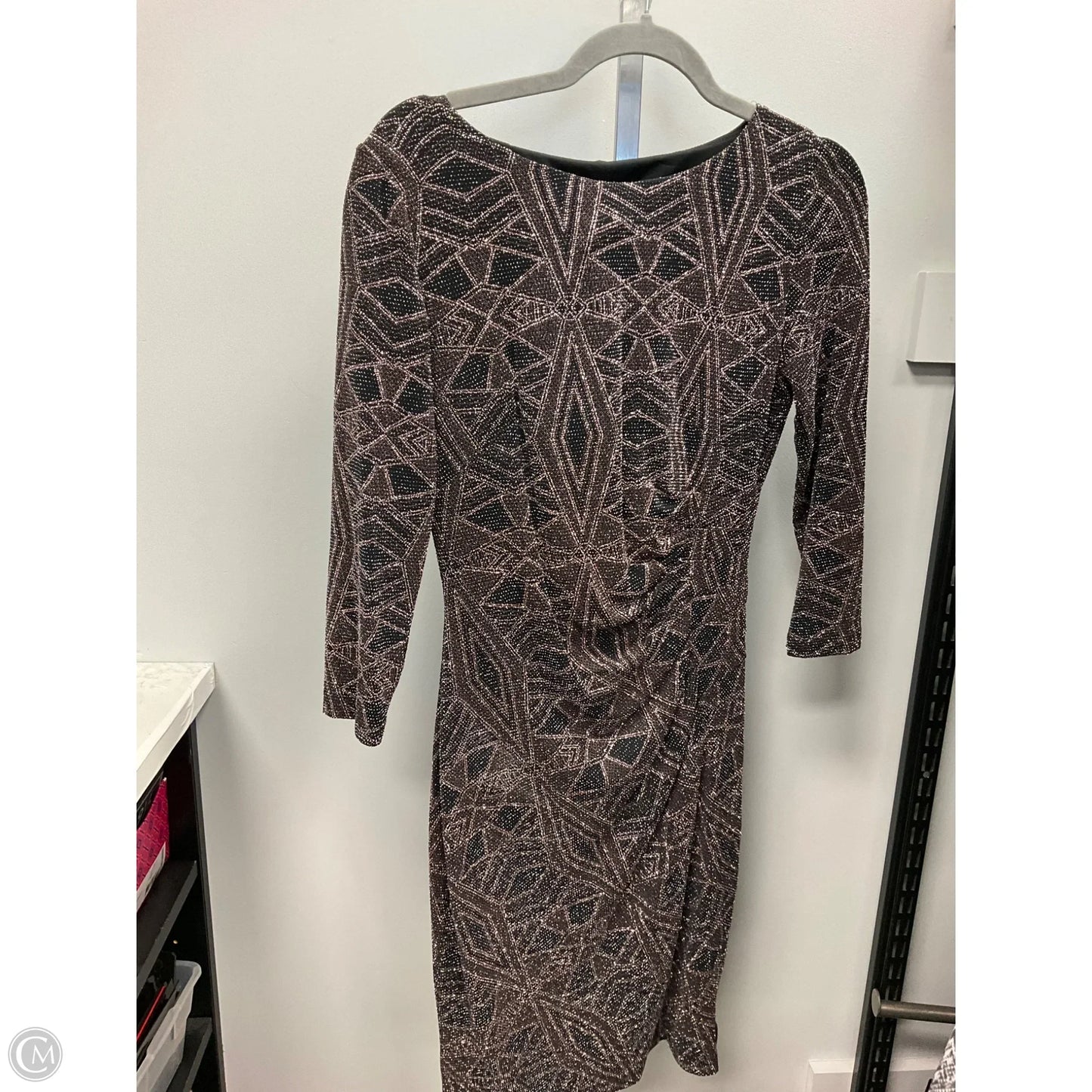 Dress Party Short By Anne Klein In Black & Brown, Size: 2