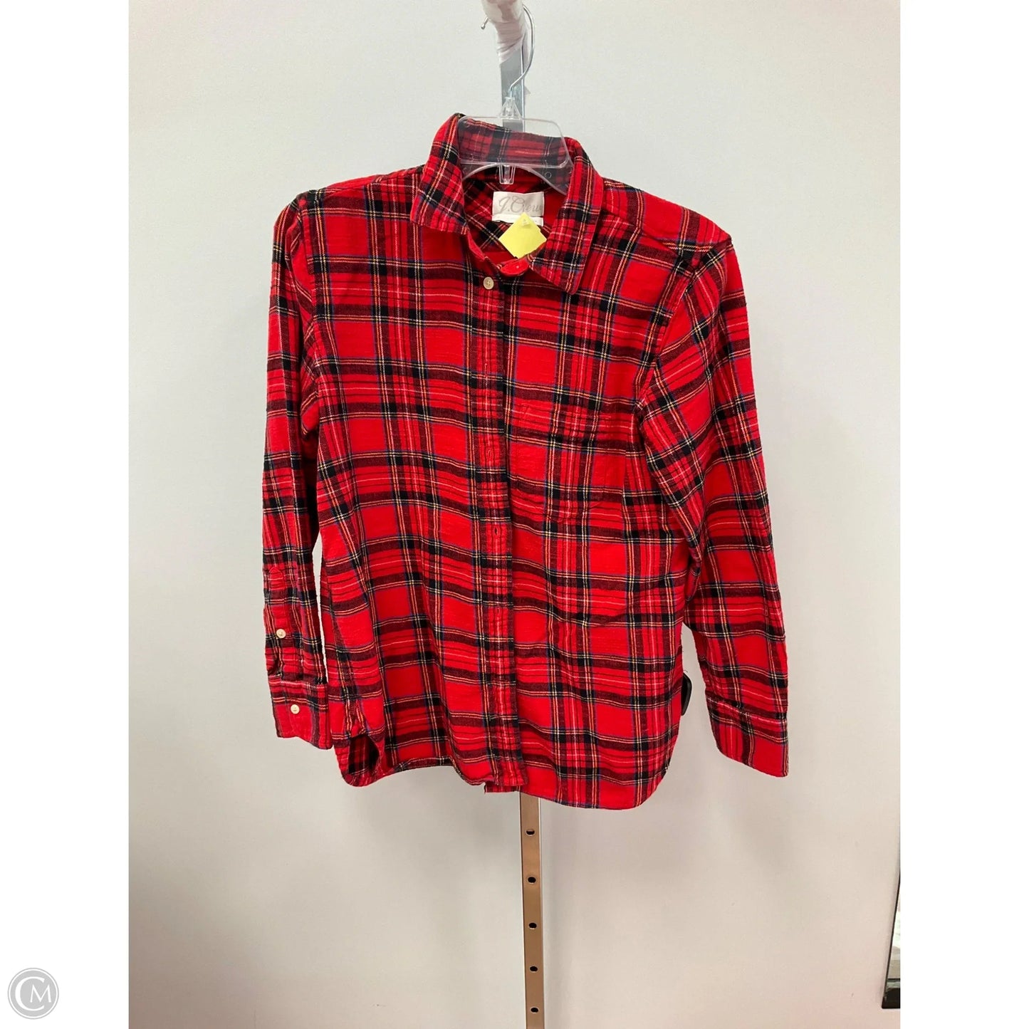 Top Long Sleeve By J. Crew In Plaid Pattern, Size: S