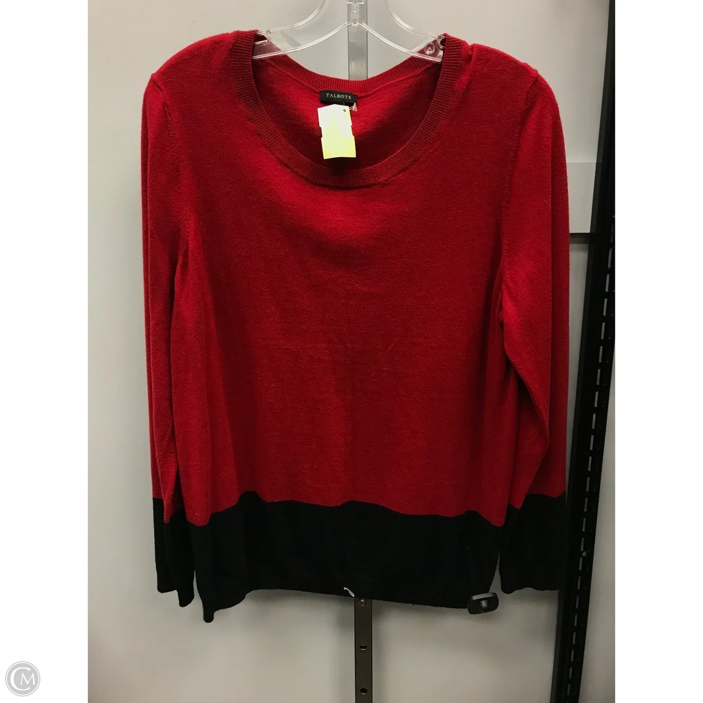 Sweater By Talbots In Black & Red, Size: Xl
