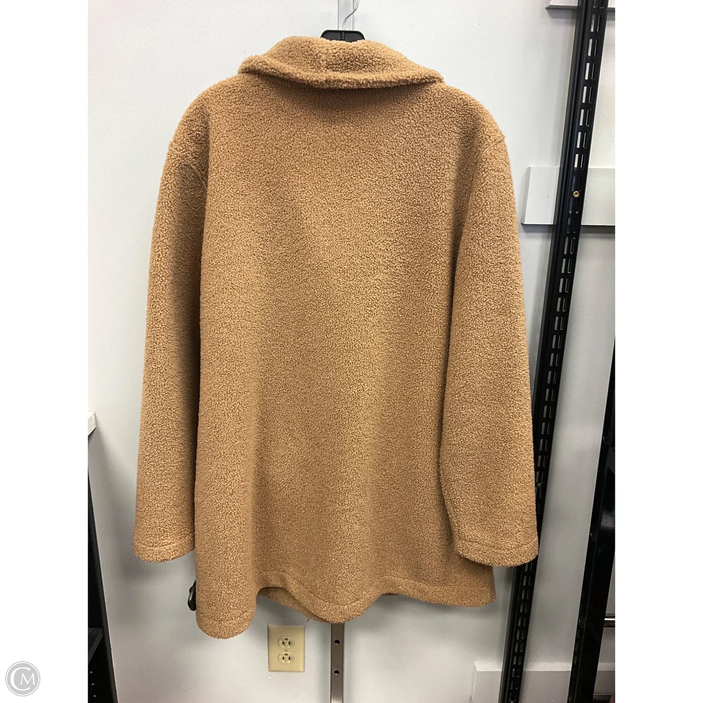 Coat Faux Fur & Sherpa By Susan Graver In Brown, Size: L