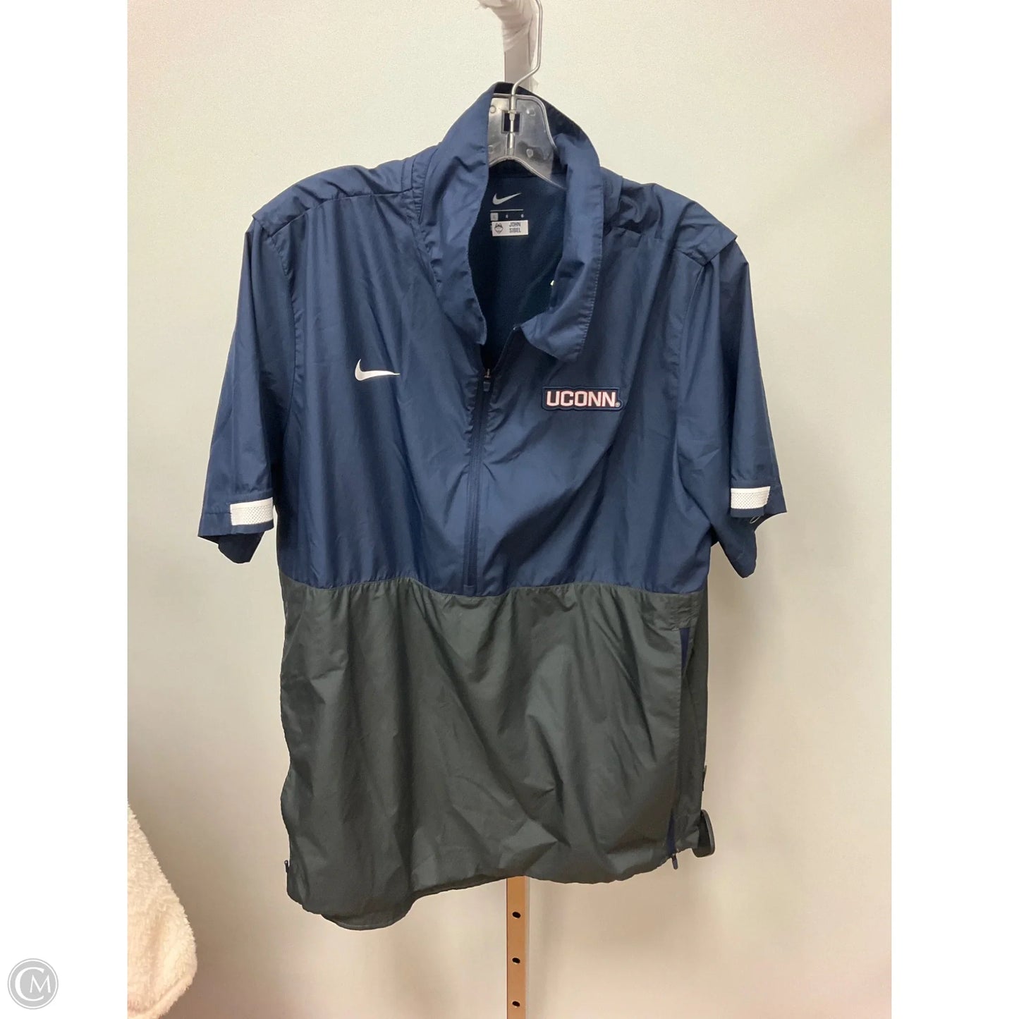 Athletic Top Short Sleeve By Nike Apparel In Navy, Size: L